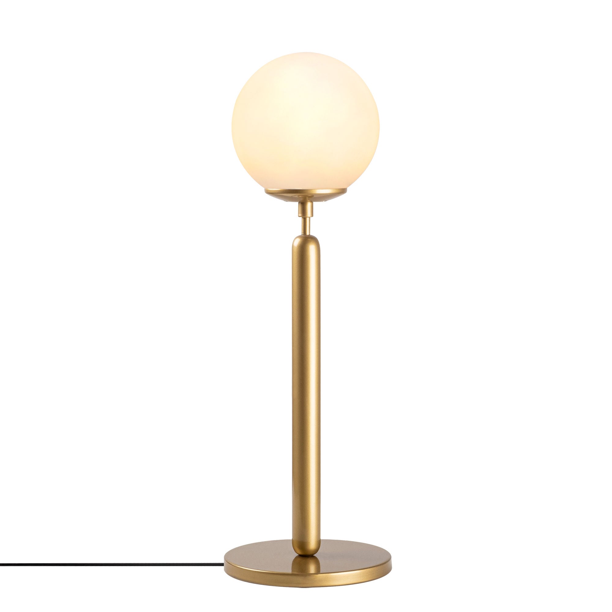 Candeeiro de Mesa moderna com corpo de metal e tampa de vidro, 18 x 18 x 52 cm, design vintage, soquete E14, cabo de 200 cm, perfeita para decoração glamorosa e escandinava