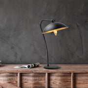 Candeeiro de Mesa Elegante Preta e Dourada, Corpo de Metal, 35 x 27 x 50 cm | Soquete E14, Máx. 40 W | Design Industrial Moderno para Decoração de Casa e Escritório