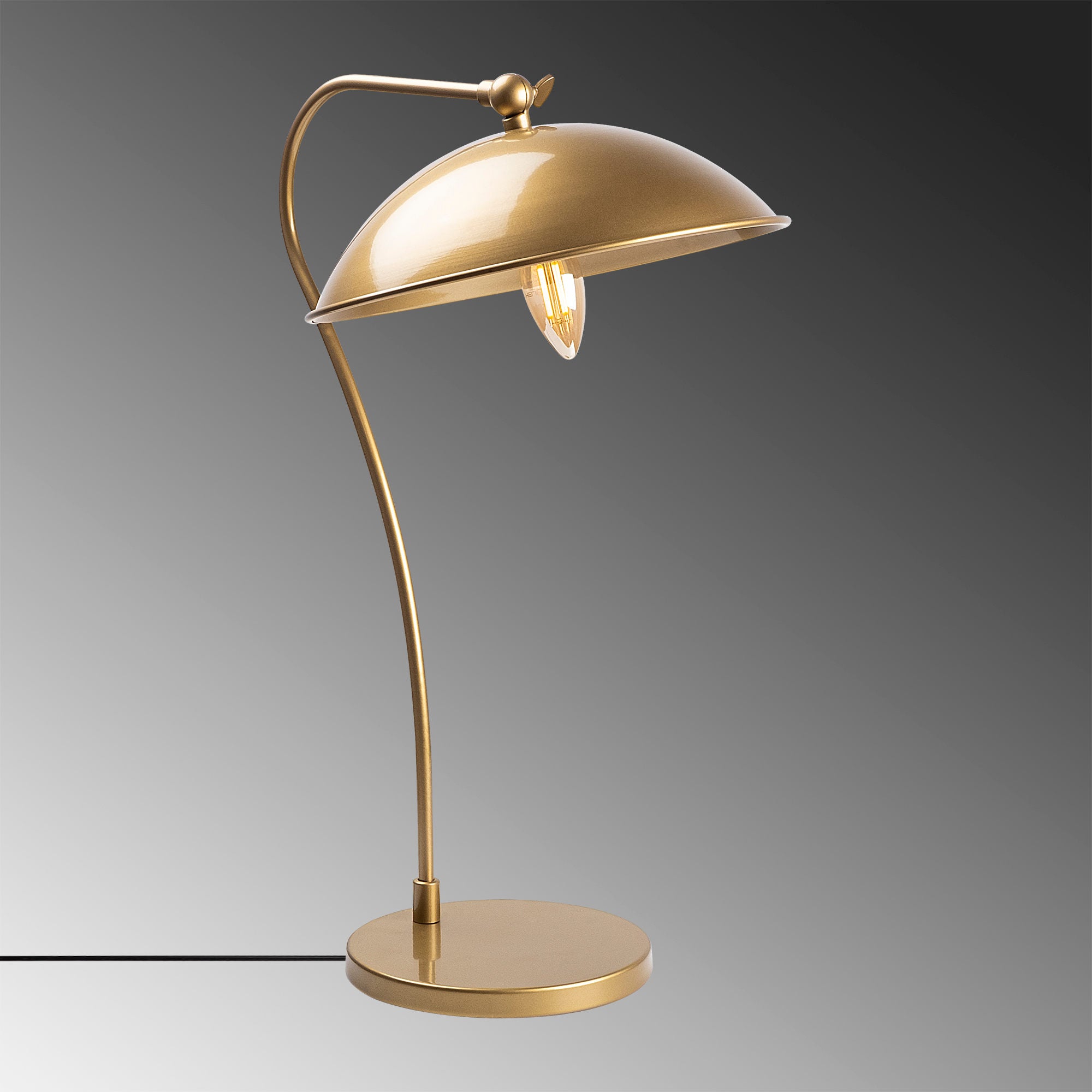 Candeeiro de Mesa Elegante Dourada, Corpo em Metal, 35 x 27 x 50 cm | Soquete E14, Máx. 40 W | Design Escandinavo Moderno, Perfeito para Decoração Glamourosa