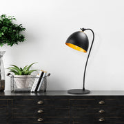 Candeeiro de Mesa Moderna, Preta e Dourada, 25 x 25 x 54 cm | Corpo em Metal, Soquete E14, IP20 | Design Industrial e Escandinavo Elegante para Casa e Escritório