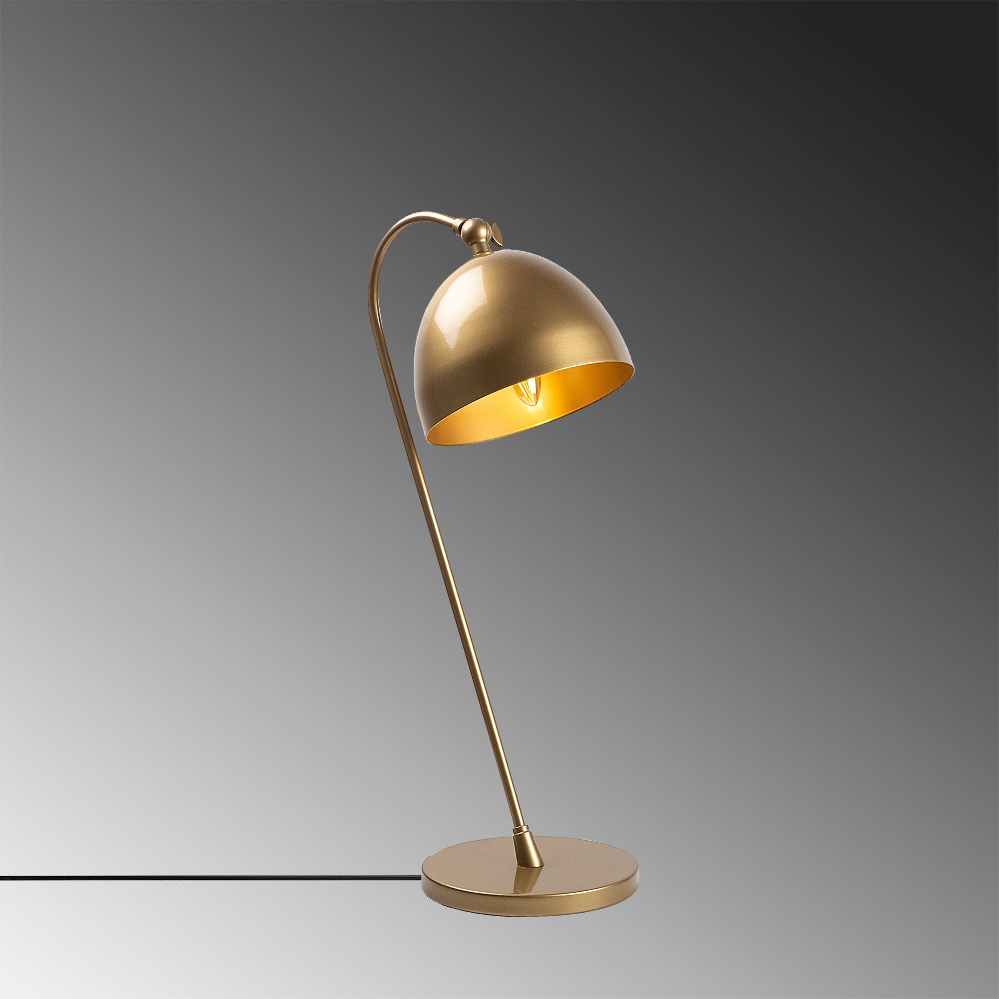 Candeeiro de Mesa Elegante Dourada, Corpo em Metal, 18 x 26 x 54 cm | Soquete E14, Potência Máxima de 40 W, Cabo de 200 cm | Design Escandinavo Moderno, Perfeito para Decoração de Casa