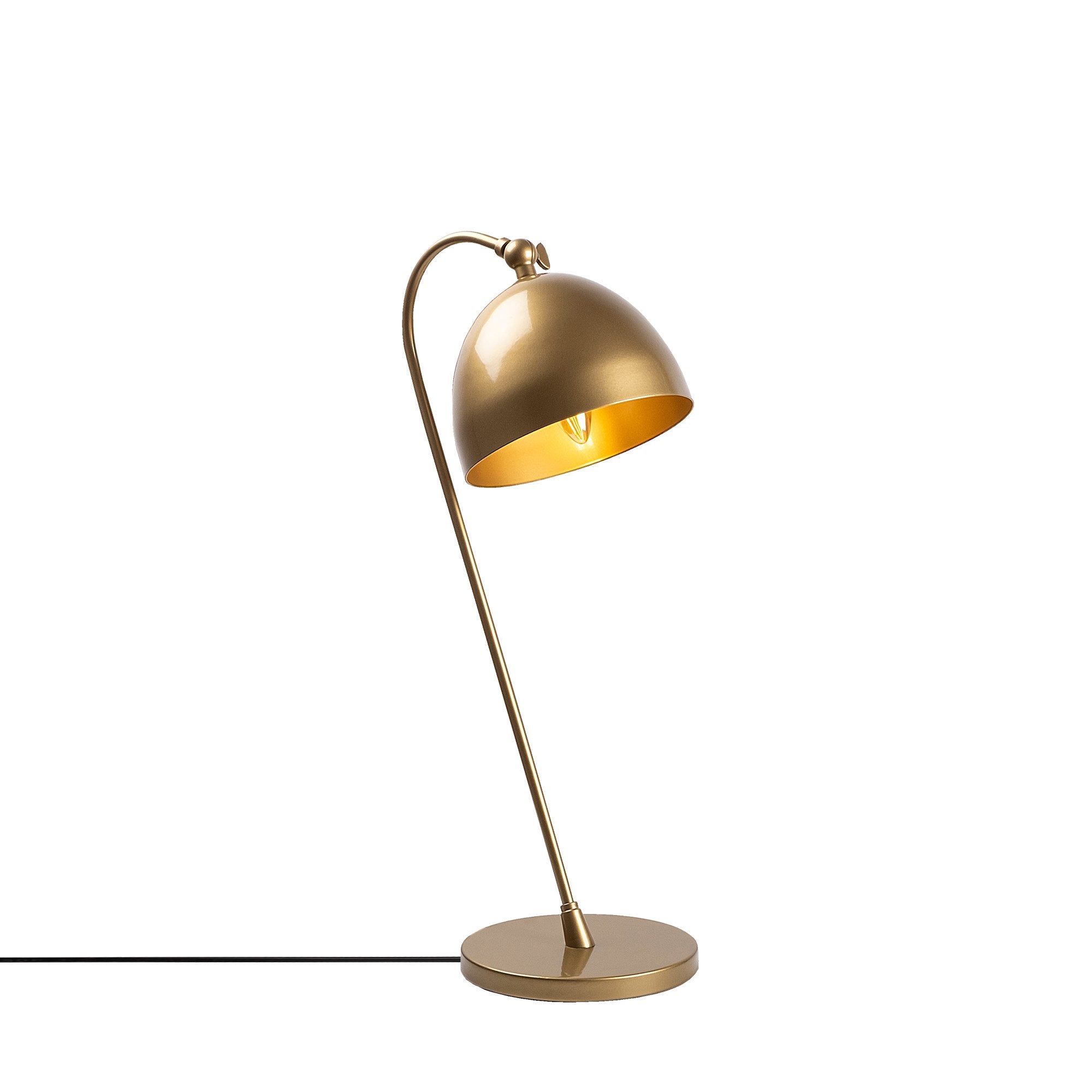 Candeeiro de Mesa Elegante Dourada, Corpo em Metal, 18 x 26 x 54 cm | Soquete E14, Potência Máxima de 40 W, Cabo de 200 cm | Design Escandinavo Moderno, Perfeito para Decoração de Casa