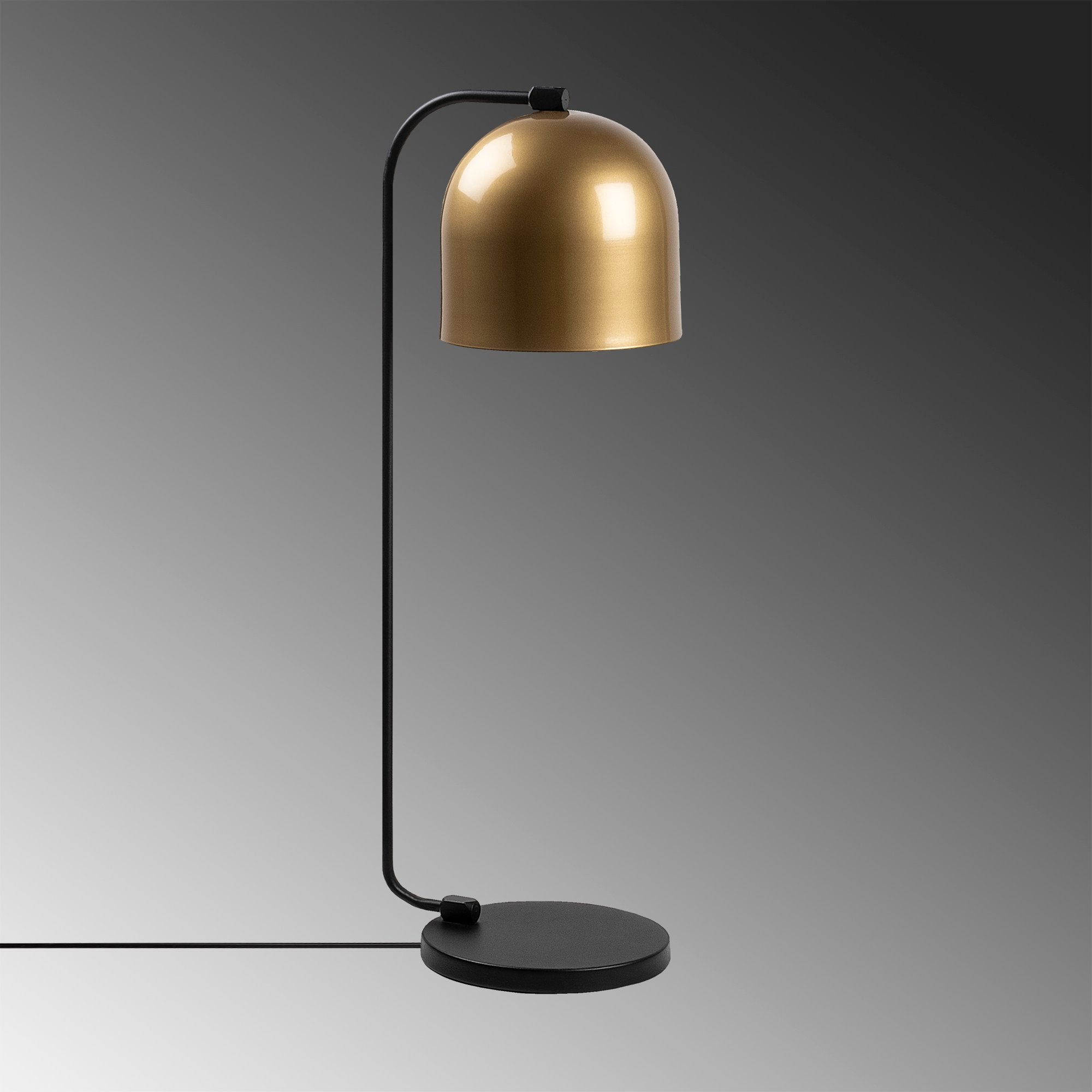 Candeeiro de Mesa Estilo Escandinavo, Dourado e Preto, 17 x 22 x 60 cm | Corpo em Metal, Soquete E14, 40 W Máx., Cabo de 200 cm | Iluminação Elegante para Espaços Modernos