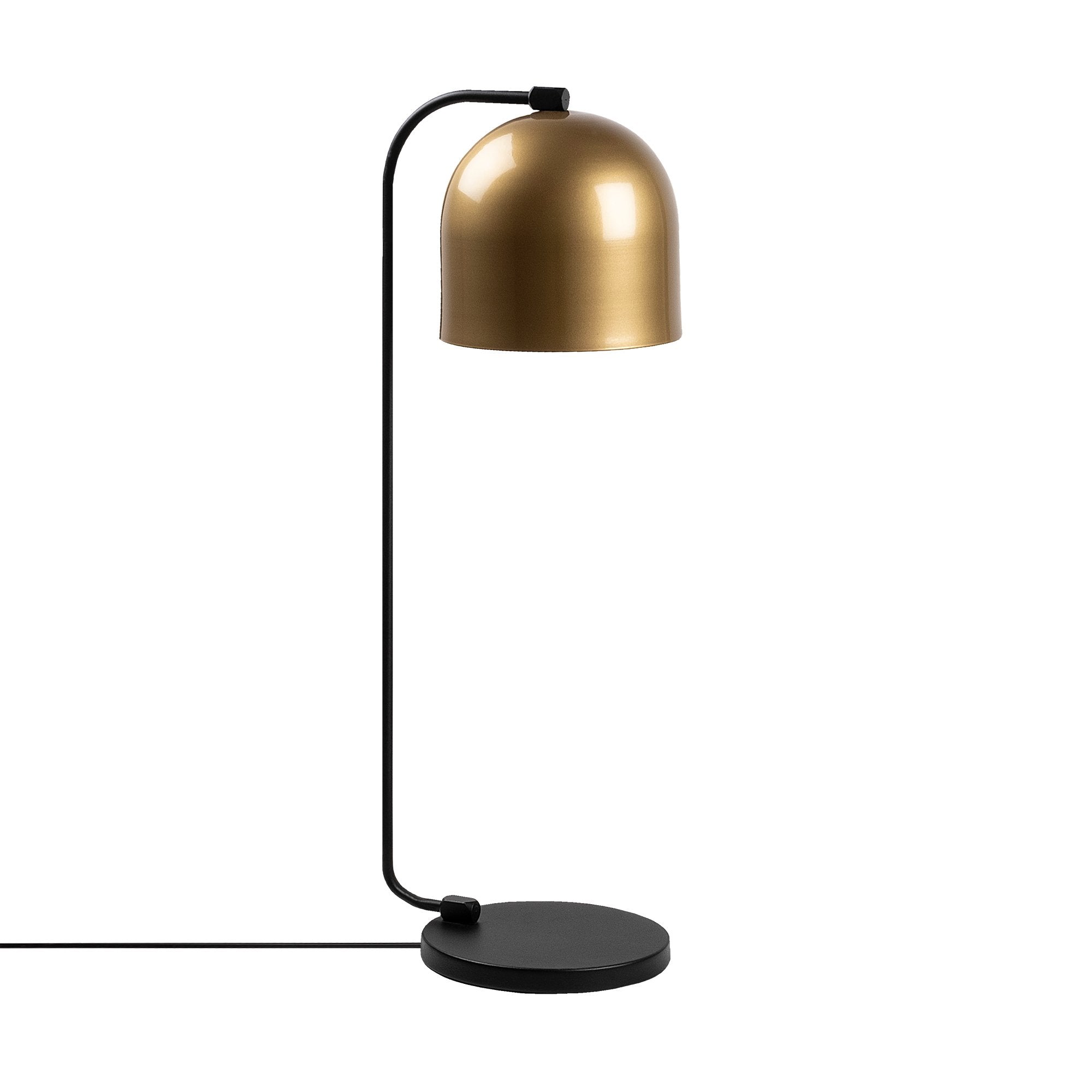 Candeeiro de Mesa Estilo Escandinavo, Dourado e Preto, 17 x 22 x 60 cm | Corpo em Metal, Soquete E14, 40 W Máx., Cabo de 200 cm | Iluminação Elegante para Espaços Modernos