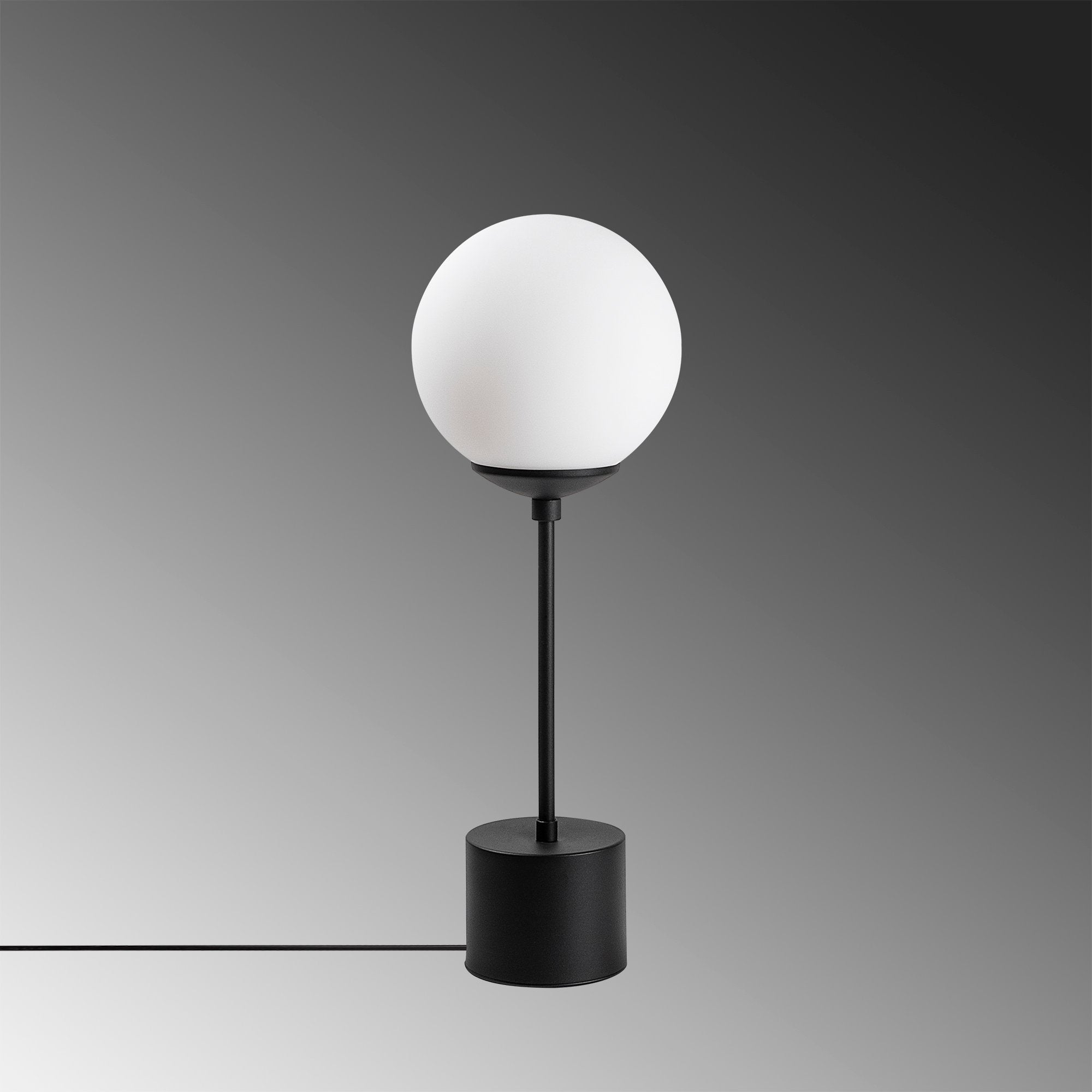 Candeeiro de Mesa Moderna com Corpo de Metal e Tampa de Vidro, 20 x 20 x 57 cm, Preta e Creme | Soquete E14, 40 W Máx., Cabo de 200 cm | Design Industrial e Escandinavo Elegante