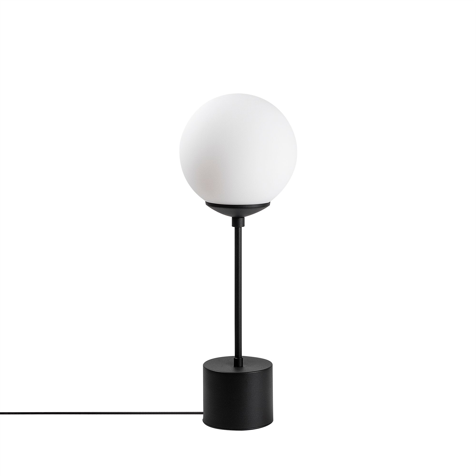 Candeeiro de Mesa Moderna com Corpo de Metal e Tampa de Vidro, 20 x 20 x 57 cm, Preta e Creme | Soquete E14, 40 W Máx., Cabo de 200 cm | Design Industrial e Escandinavo Elegante