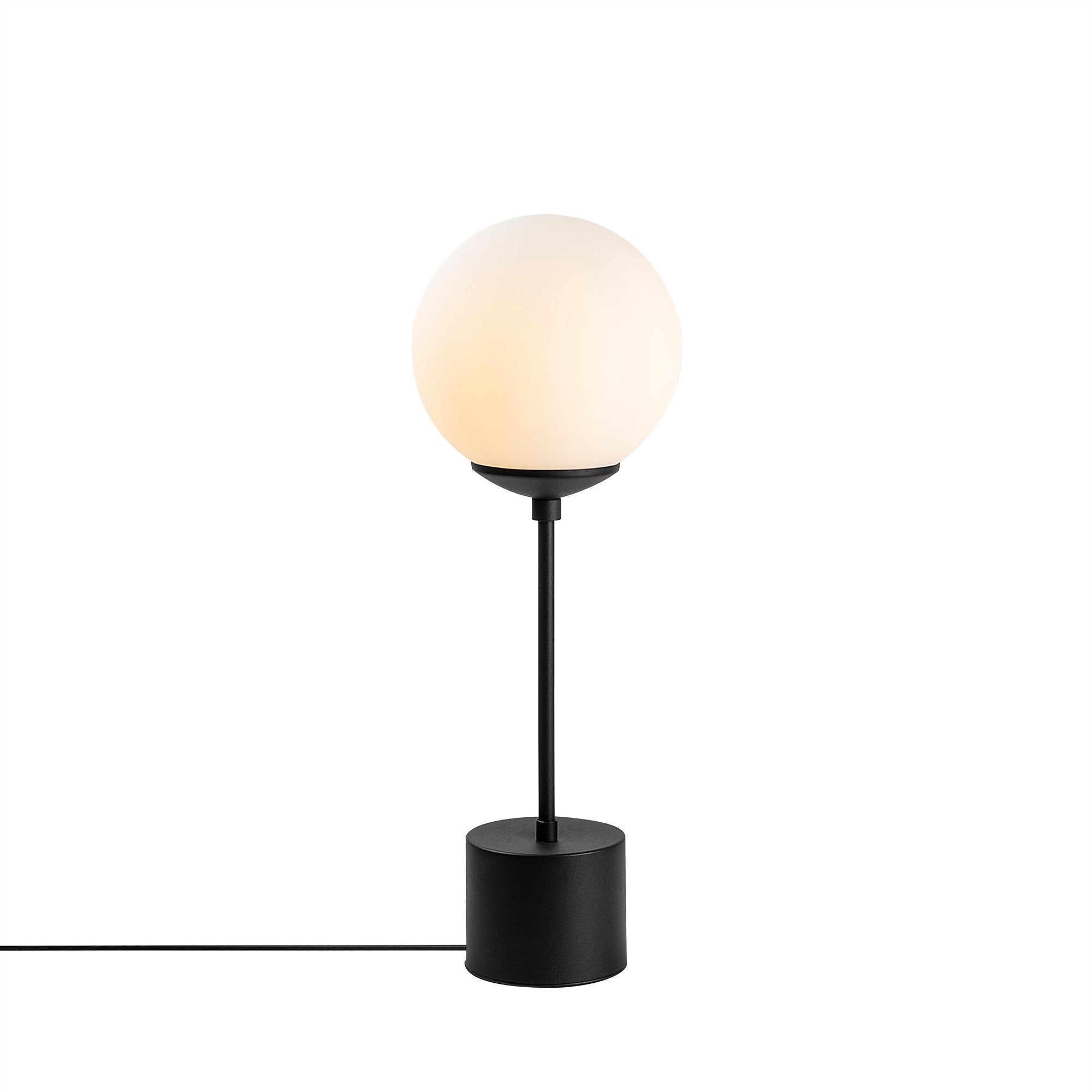 Candeeiro de Mesa Moderna com Corpo de Metal e Tampa de Vidro, 20 x 20 x 57 cm, Preta e Creme | Soquete E14, 40 W Máx., Cabo de 200 cm | Design Industrial e Escandinavo Elegante