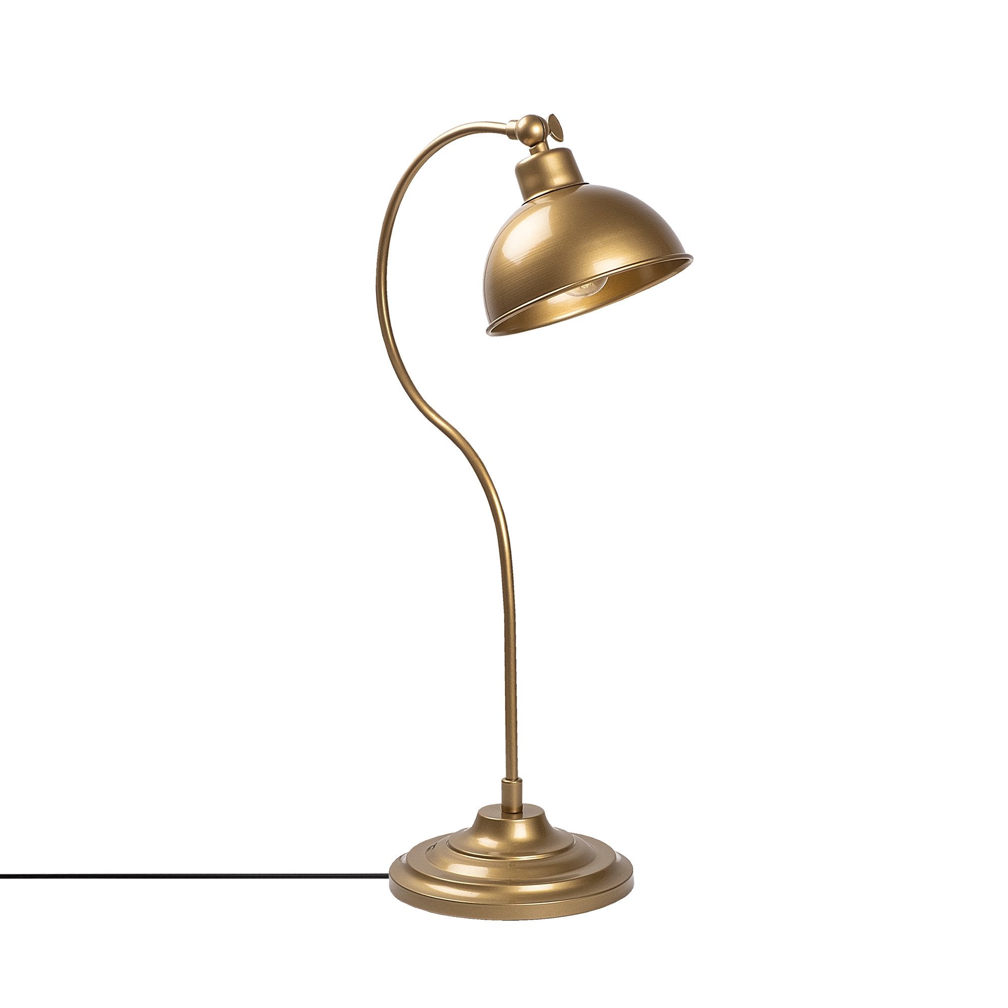 Candeeiro de Mesa Elegante Dourada, Corpo em Metal, 19 x 29 x 58 cm | Soquete E27, Potência Máxima de 40 W, Cabo de 200 cm | Design Escandinavo Moderno, Perfeito para Decoração de Casa