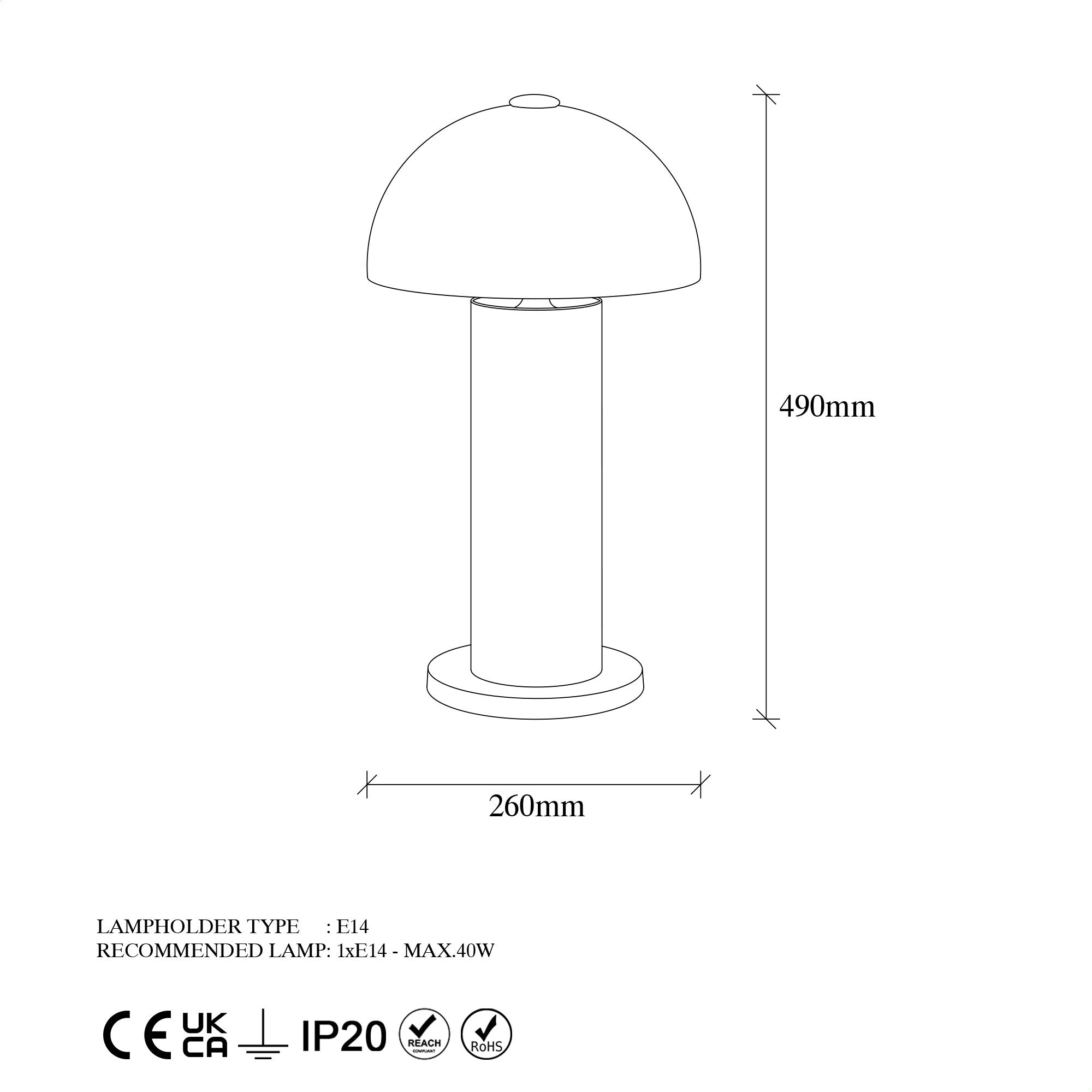 Candeeiro de Mesa Elegante Dourada, Corpo em Metal, 26 x 26 x 49 cm | IP20, Soquete E14, 40 W Máx. | Design Escandinavo Moderno para Decoração de Casa e Escritório