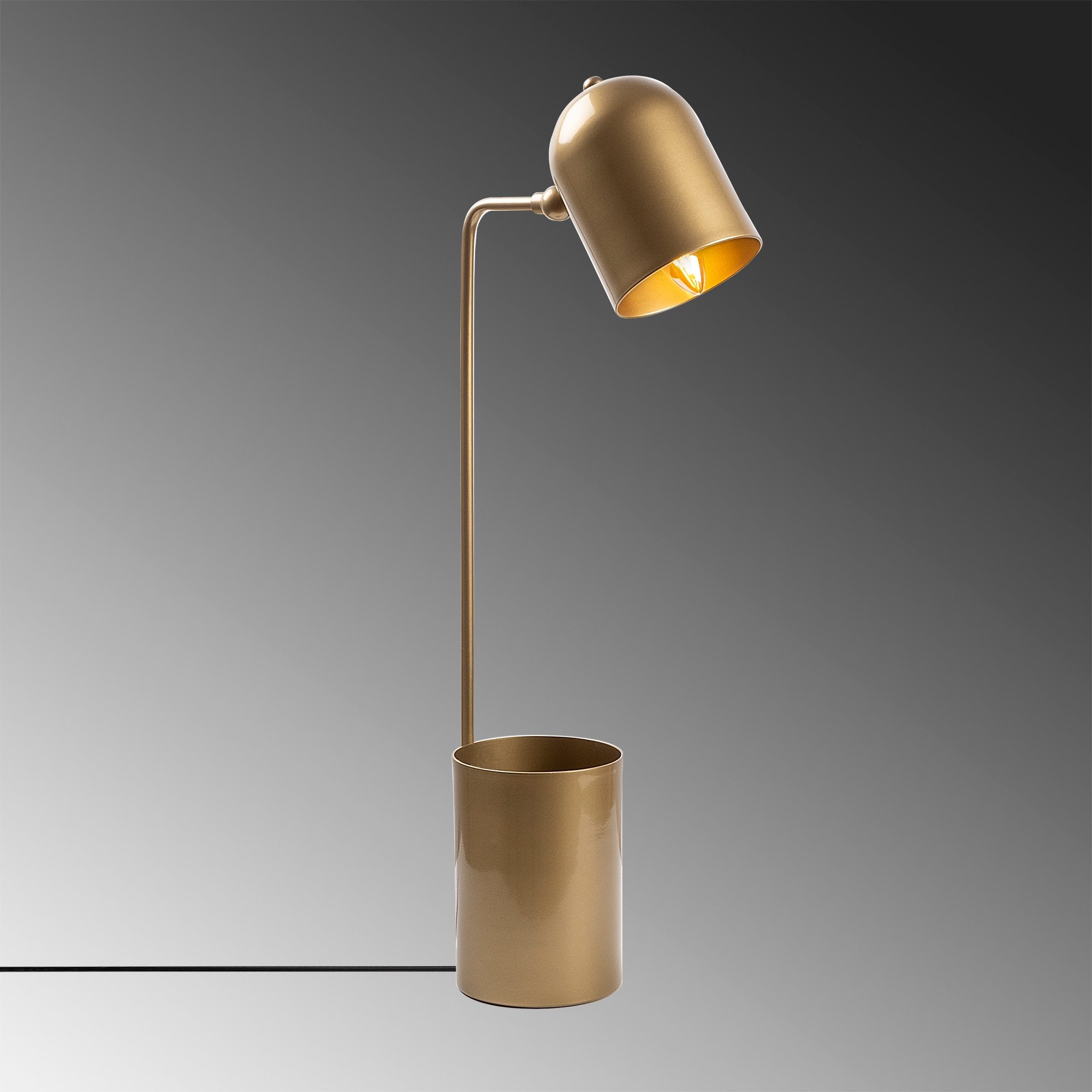Candeeiro de Mesa Elegante Dourada, Corpo em Metal, 12 x 27 x 64 cm | Soquete E14, Potência Máxima de 40 W, Cabo de 200 cm | Design Escandinavo Moderno, Perfeito para Decoração de Casa