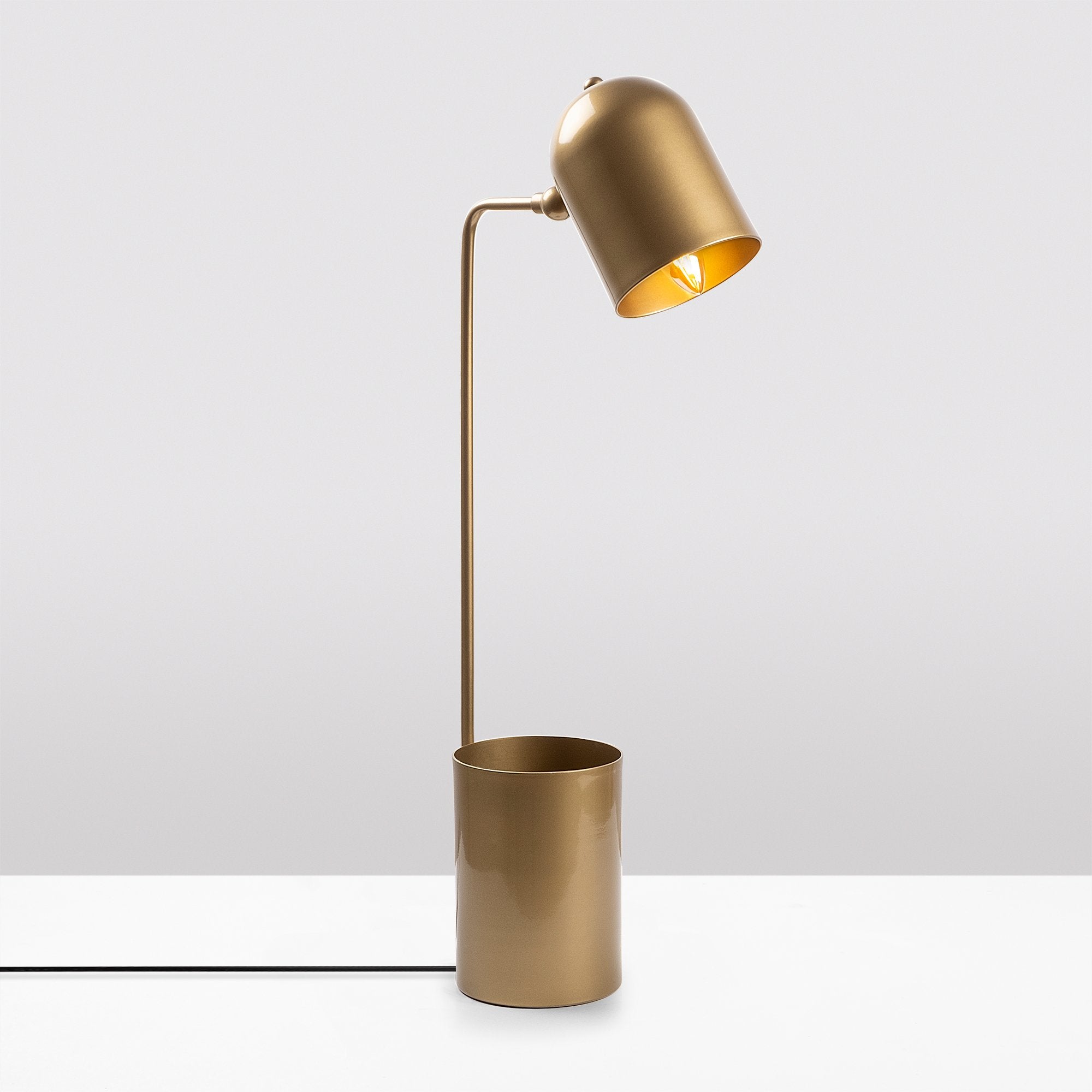 Candeeiro de Mesa Elegante Dourada, Corpo em Metal, 12 x 27 x 64 cm | Soquete E14, Potência Máxima de 40 W, Cabo de 200 cm | Design Escandinavo Moderno, Perfeito para Decoração de Casa