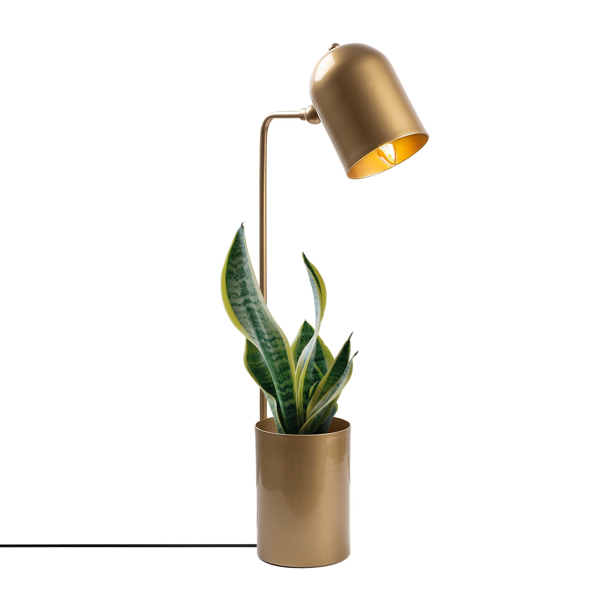 Candeeiro de Mesa Elegante Dourada, Corpo em Metal, 12 x 27 x 64 cm | Soquete E14, Potência Máxima de 40 W, Cabo de 200 cm | Design Escandinavo Moderno, Perfeito para Decoração de Casa