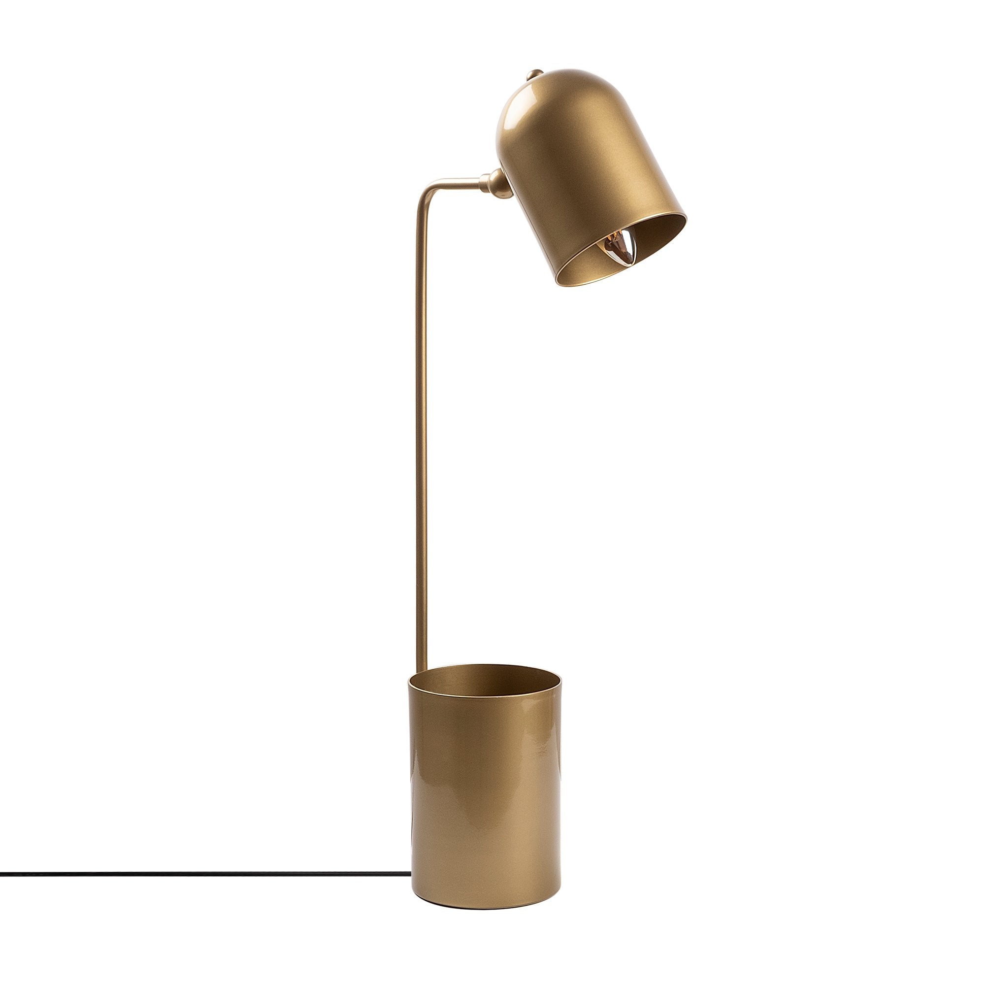 Candeeiro de Mesa Elegante Dourada, Corpo em Metal, 12 x 27 x 64 cm | Soquete E14, Potência Máxima de 40 W, Cabo de 200 cm | Design Escandinavo Moderno, Perfeito para Decoração de Casa
