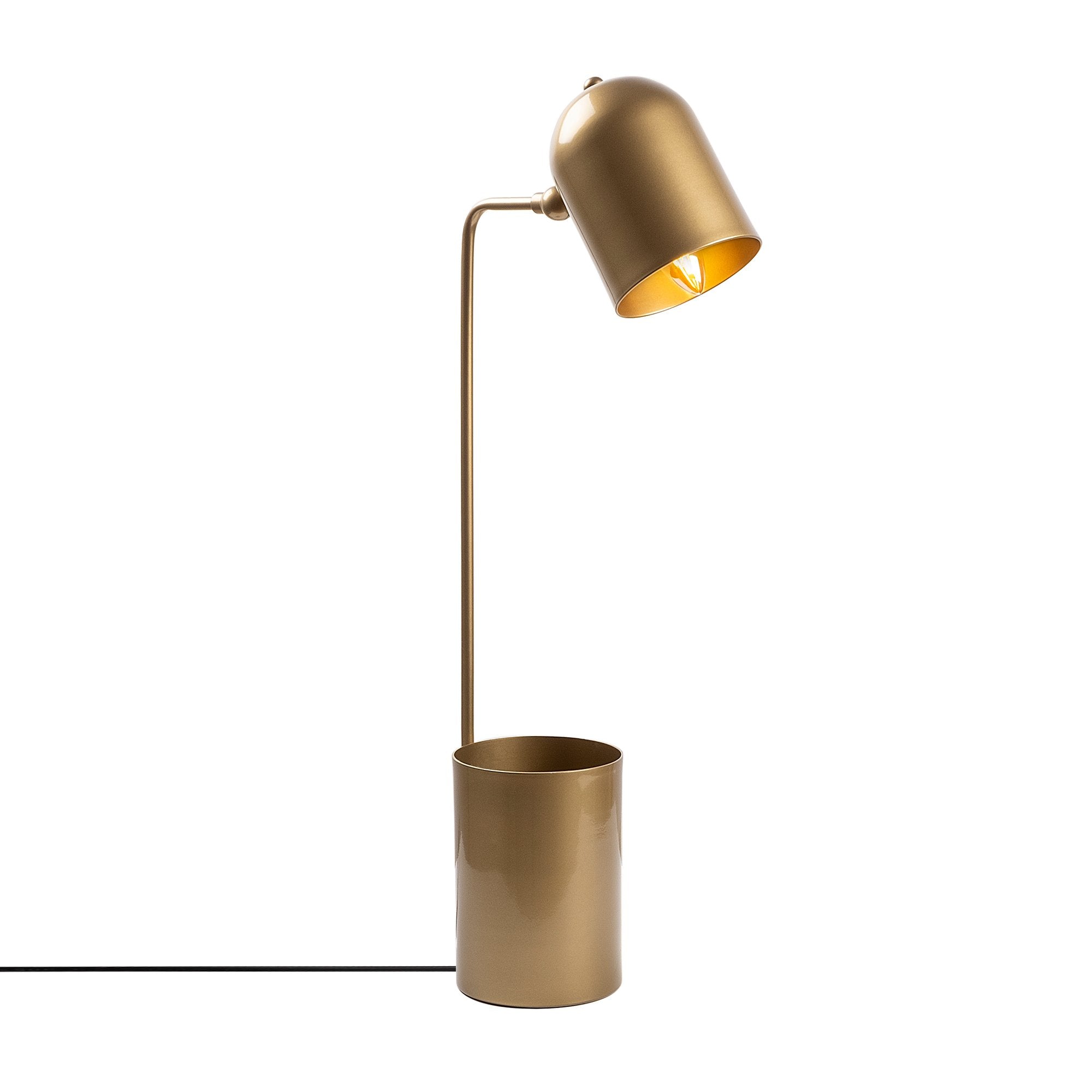 Candeeiro de Mesa Elegante Dourada, Corpo em Metal, 12 x 27 x 64 cm | Soquete E14, Potência Máxima de 40 W, Cabo de 200 cm | Design Escandinavo Moderno, Perfeito para Decoração de Casa