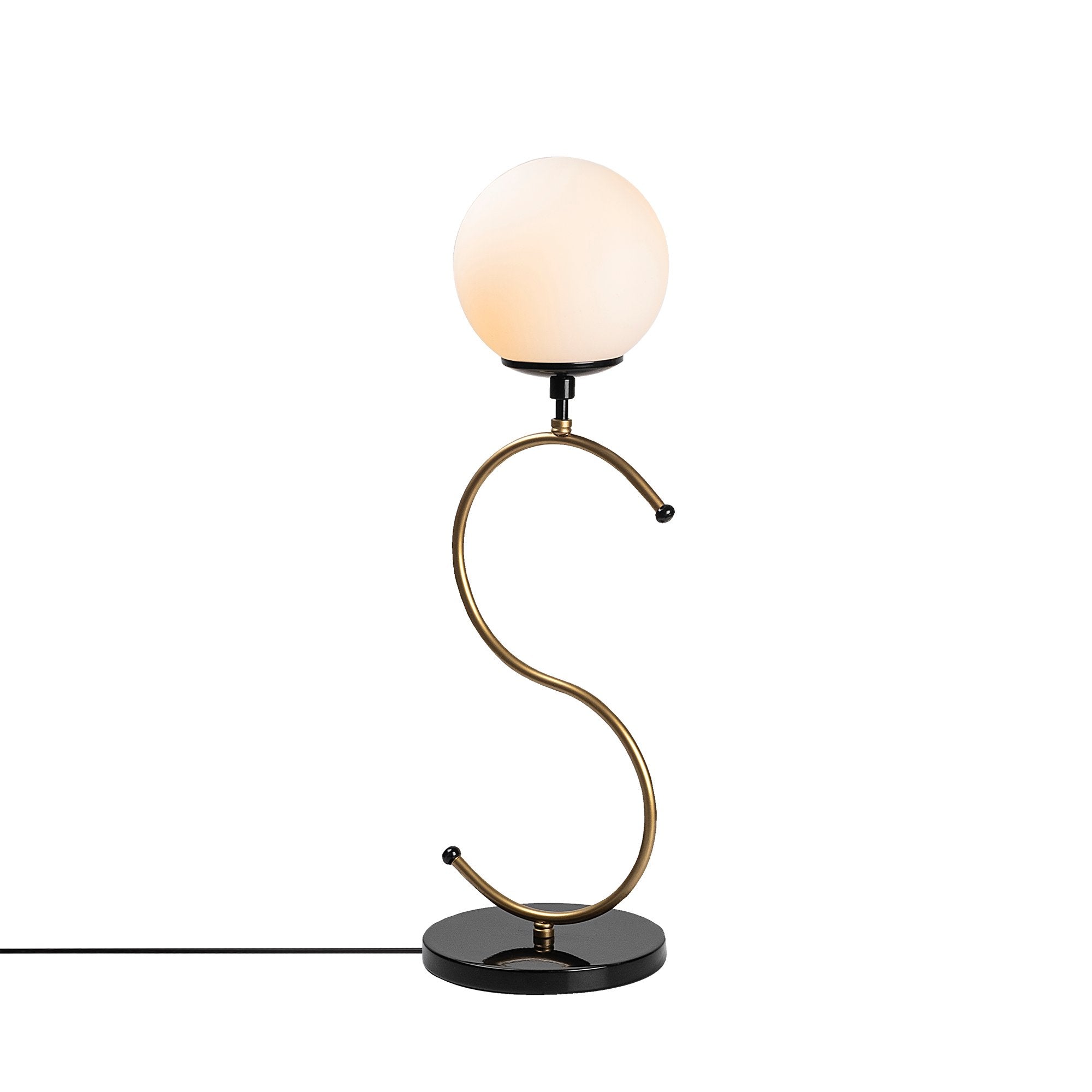 Candeeiro de Mesa Moderna com Corpo de Metal e Tampa de Vidro, Preta e Dourada, 18 x 19 x 57 cm | Soquete E14, Máx. 40 W, Cabo de 200 cm | Decoração Elegante e Glamourosa para Casa