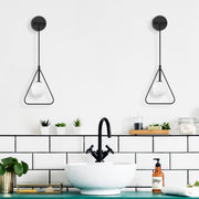 Candeeiro de Parede industrial moderna, preta e branca, 20 x 15 cm | Altura ajustável de 41 a 117 cm | Corpo de metal, tampa de vidro, soquete G9 | Iluminação elegante para casa e escritório