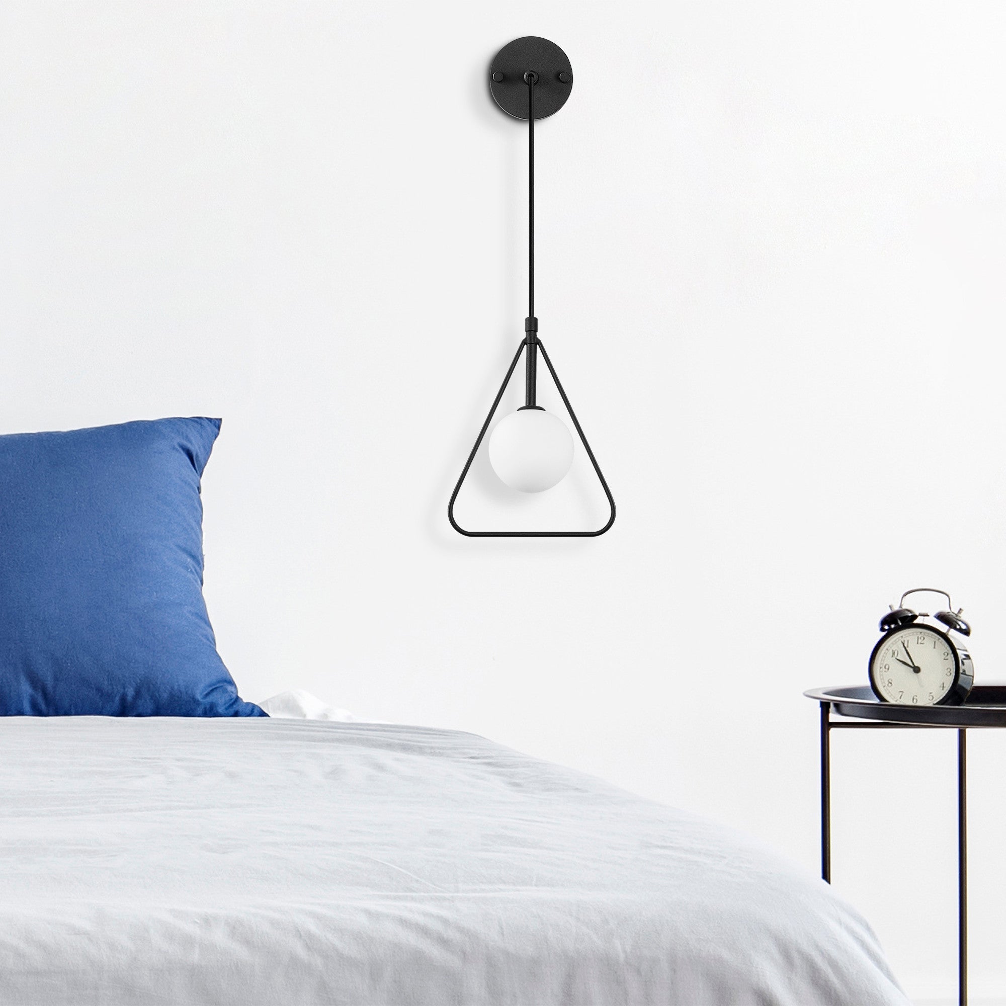 Candeeiro de Parede industrial moderna, preta e branca, 20 x 15 cm | Altura ajustável de 41 a 117 cm | Corpo de metal, tampa de vidro, soquete G9 | Iluminação elegante para casa e escritório