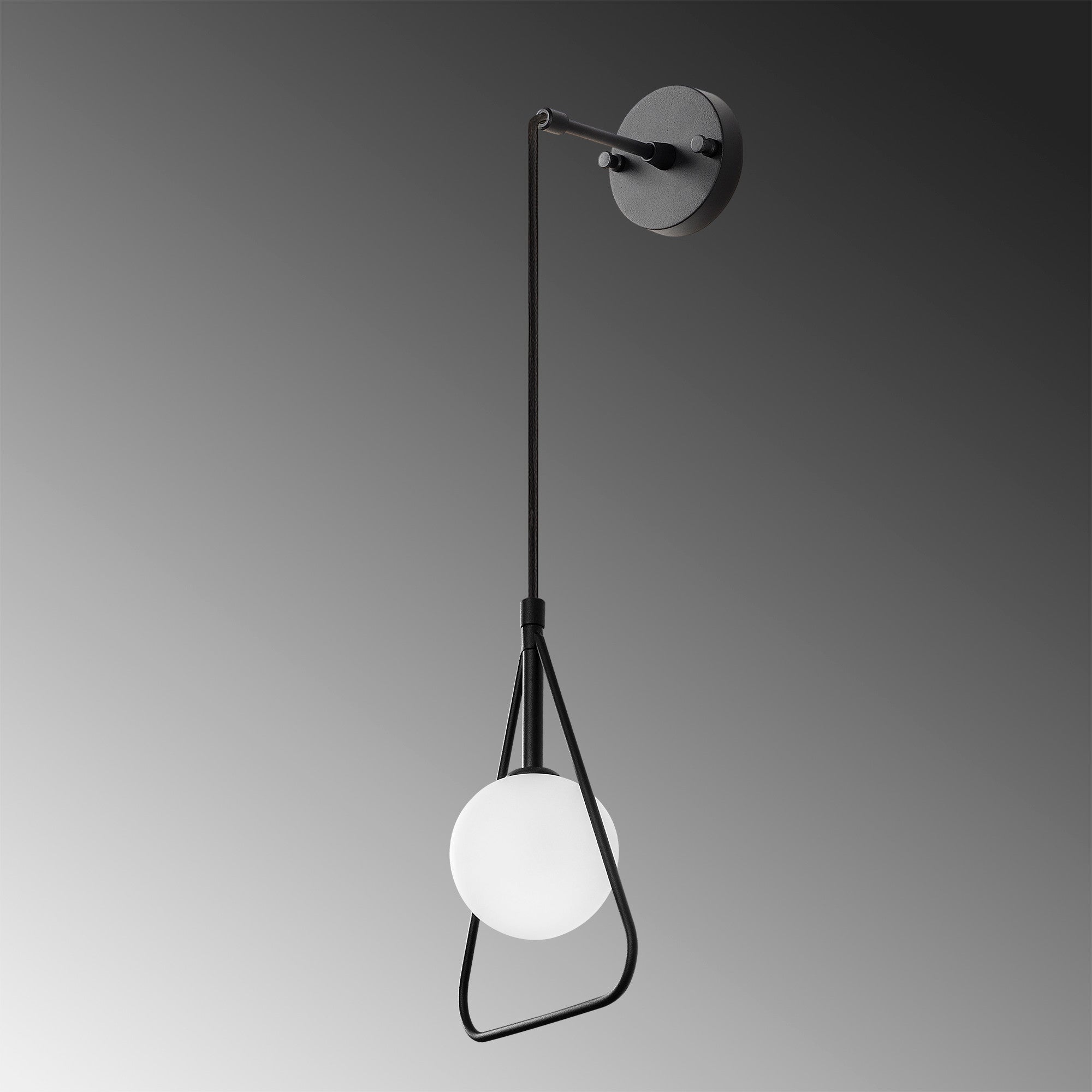 Candeeiro de Parede industrial moderna, preta e branca, 20 x 15 cm | Altura ajustável de 41 a 117 cm | Corpo de metal, tampa de vidro, soquete G9 | Iluminação elegante para casa e escritório