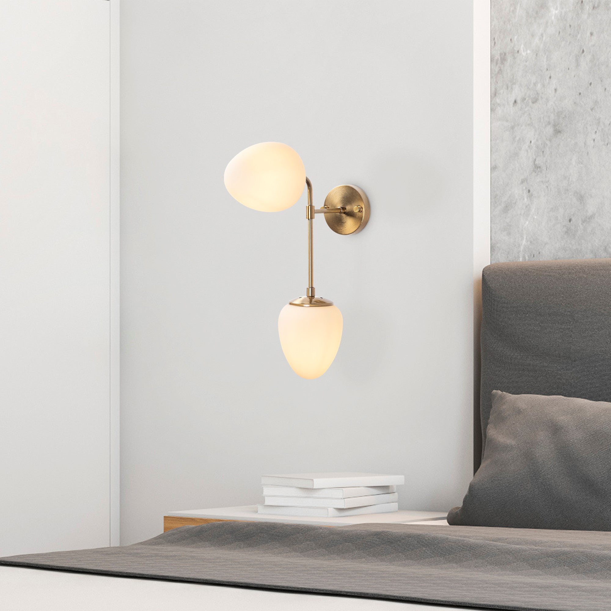 Candeeiro de Parede vintage, corpo de metal e tampa de vidro, 15 x 35 cm, altura 46 cm | IP20, soquete E14, design boêmio e escandinavo | Ideal para decoração de casa e hotel