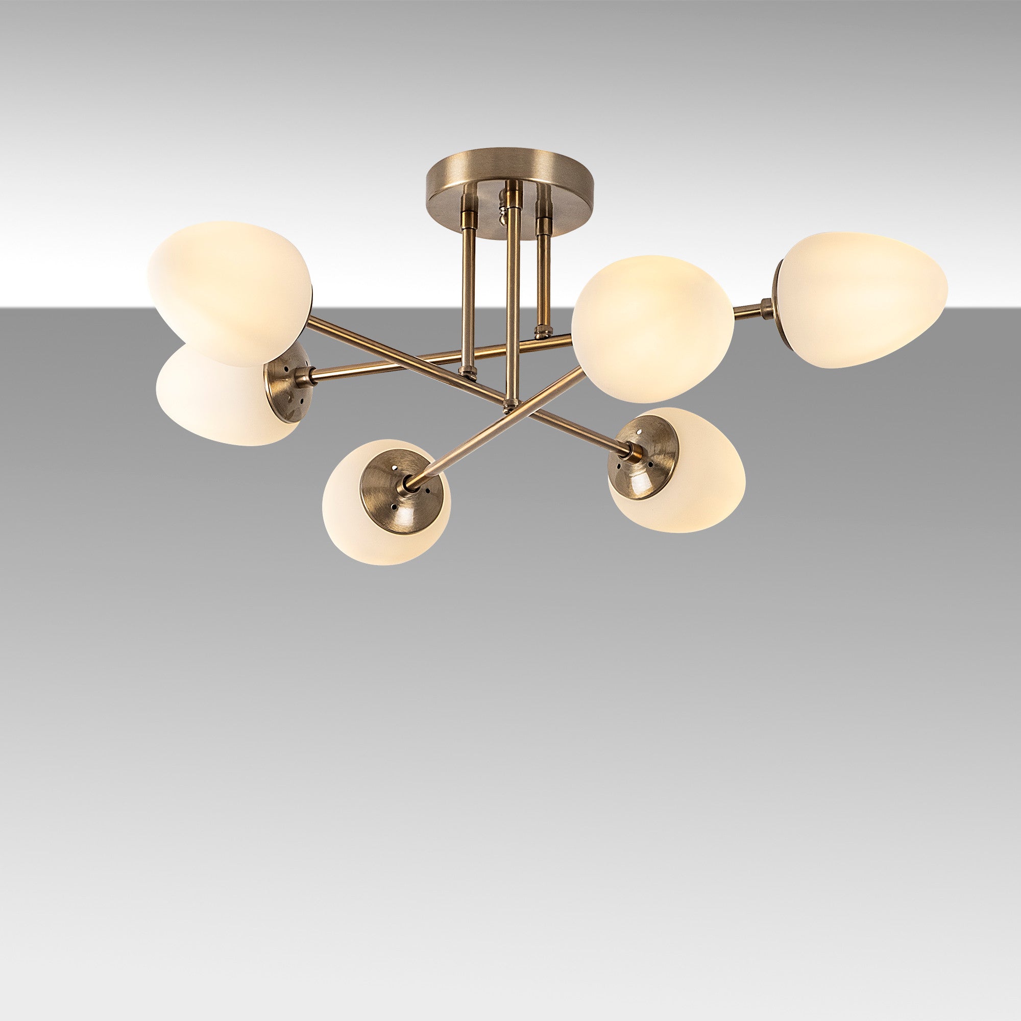 Candeeiro de Teto Moderno e Elegante, Corpo em Metal Vintage, 81 x 81 cm, 6 Soquetes E14, IP20 | Design Glamouroso e Escandinavo para Interiores Elegantes
