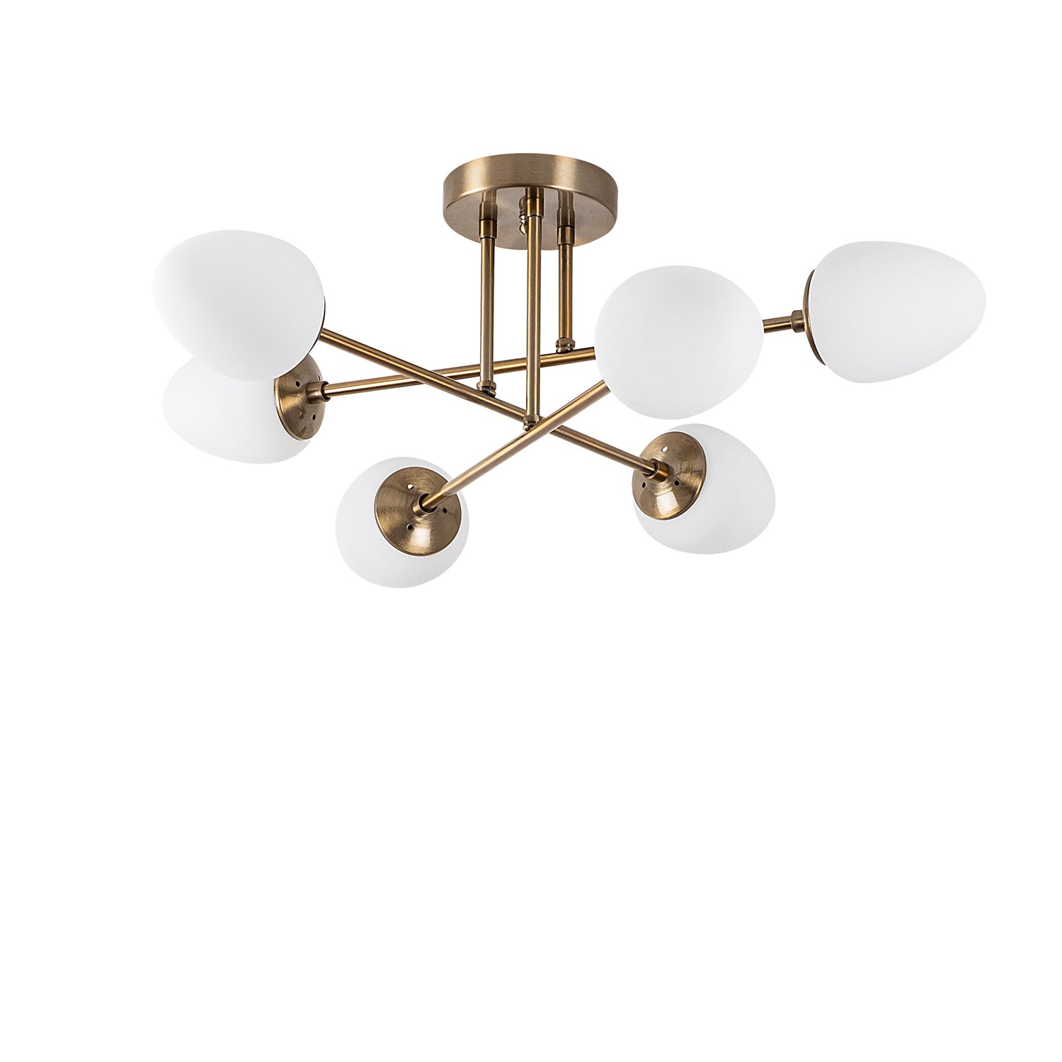 Candeeiro de Teto Moderno e Elegante, Corpo em Metal Vintage, 81 x 81 cm, 6 Soquetes E14, IP20 | Design Glamouroso e Escandinavo para Interiores Elegantes