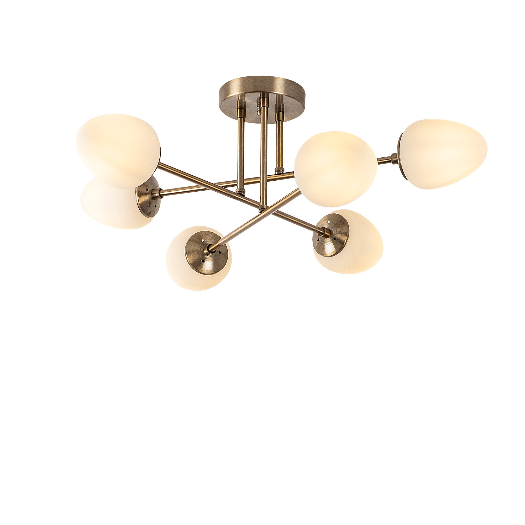 Candeeiro de Teto Moderno e Elegante, Corpo em Metal Vintage, 81 x 81 cm, 6 Soquetes E14, IP20 | Design Glamouroso e Escandinavo para Interiores Elegantes