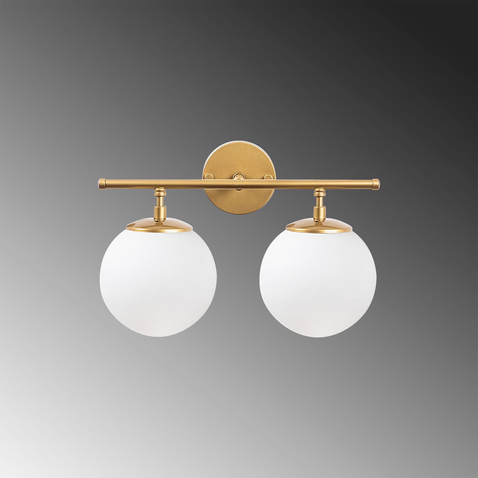 Candeeiro de Parede moderna dourada brilhante, corpo de metal e tampa de vidro, 36 x 24 x 16 cm | IP20, soquete E14 (2x máx. 40 W) | Design escandinavo elegante para decoração de casa