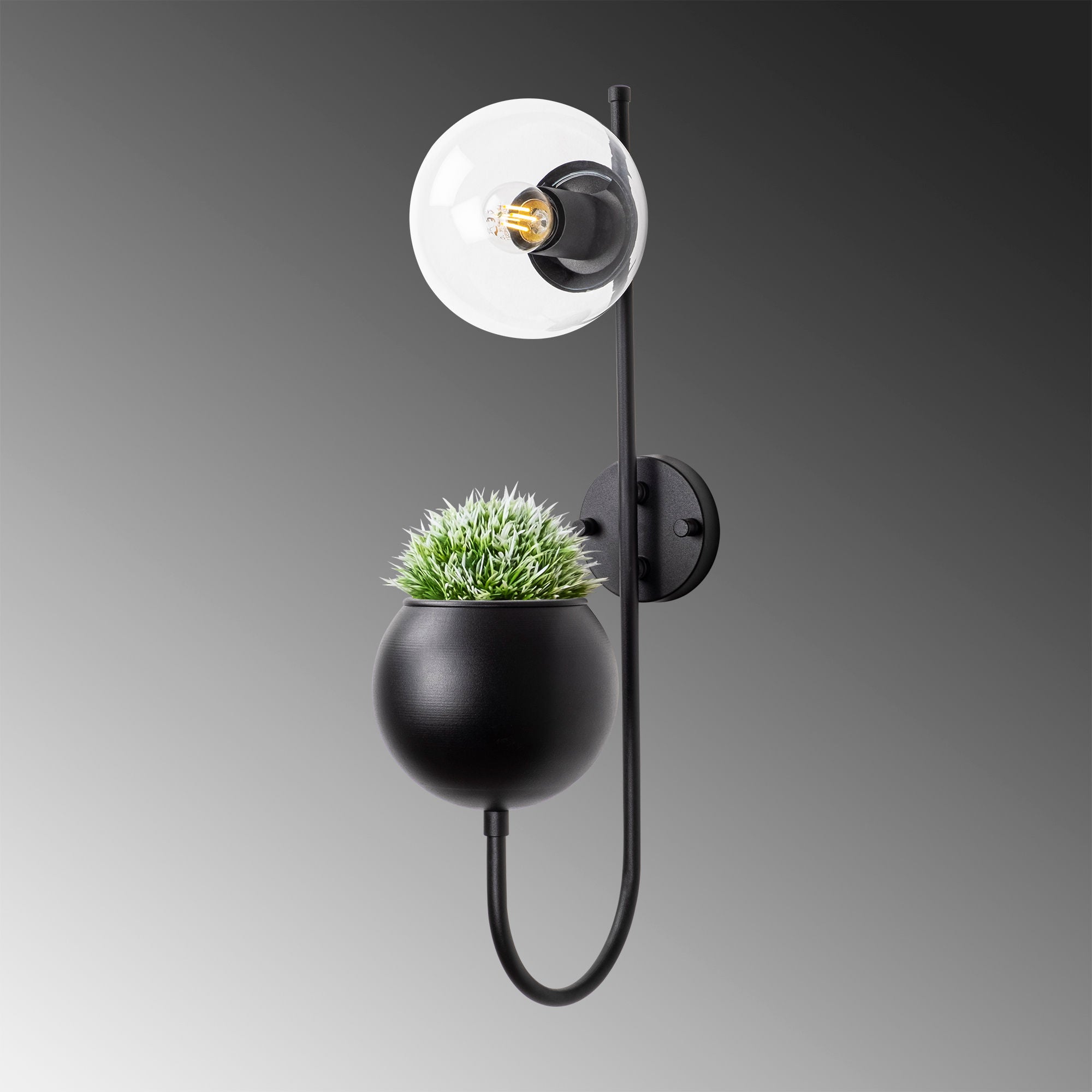 Candeeiro de Parede Industrial, Corpo em Metal Preto Vintage, 15 x 23 x 61 cm | Soquete E14, IP20, Design Escandinavo Elegante para Espaços Modernos