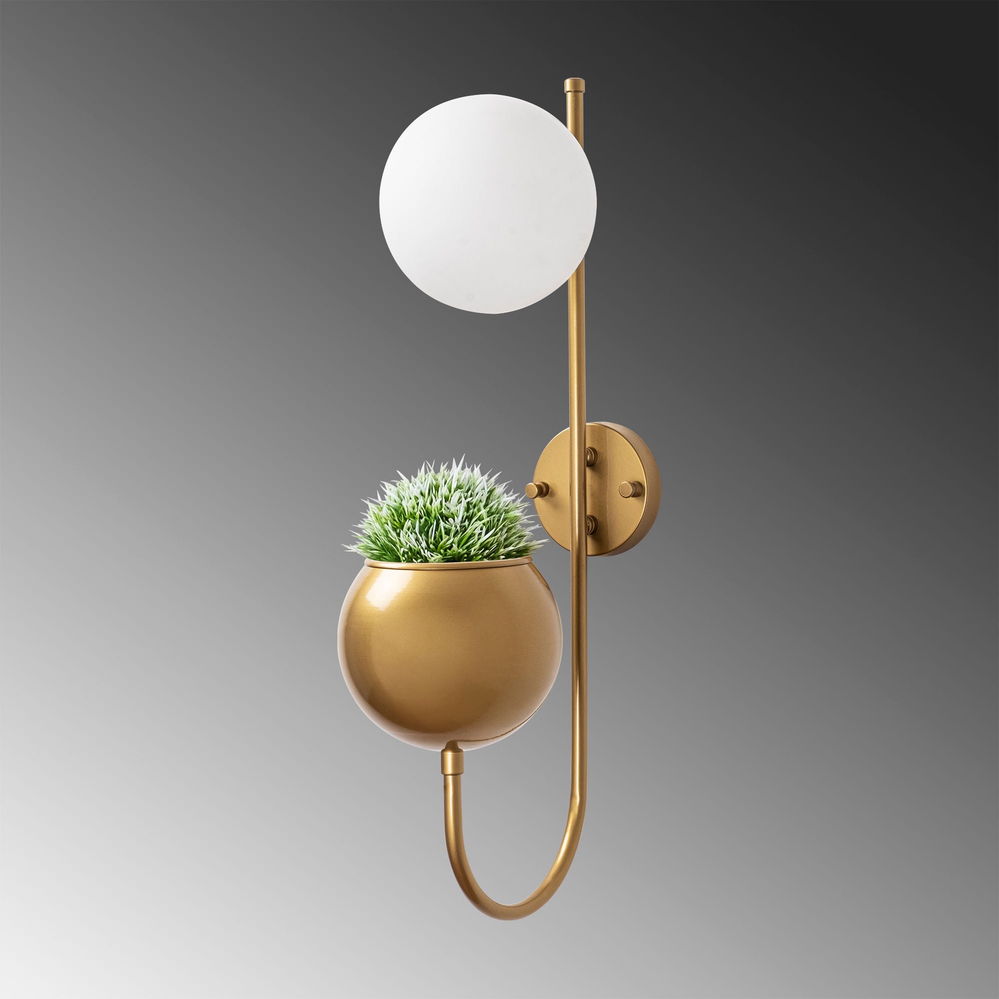 Candeeiro de Parede Elegante, Dourado Brilhante, 15 x 23 x 61 cm | Corpo de Metal e Tampa de Vidro, Soquete E14, IP20 | Design Escandinavo Moderno para Espaços Glamourosos