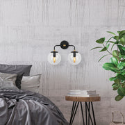 Candeeiro de Parede industrial, preta e antiga, 37 x 21 x 27 cm | Corpo de metal, tampa de vidro (15 cm) | IP20, soquete E14, perfeita para decoração escandinava e campestre