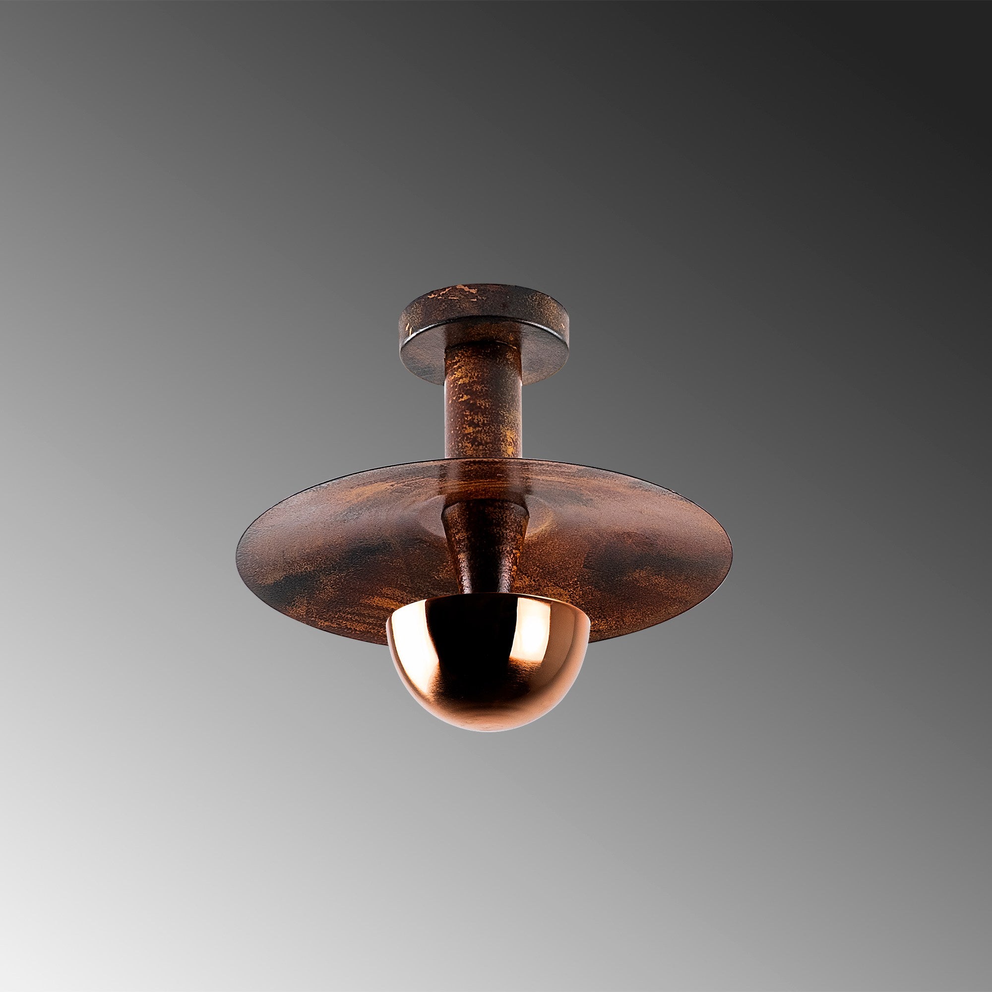 Candeeiro de Teto Elegante de Cobre, Corpo em Metal, 28 cm de Diâmetro x 26 cm de Altura | Soquete G9, Máx. 10 W | Iluminação Elegante para Casas e Escritórios Modernos