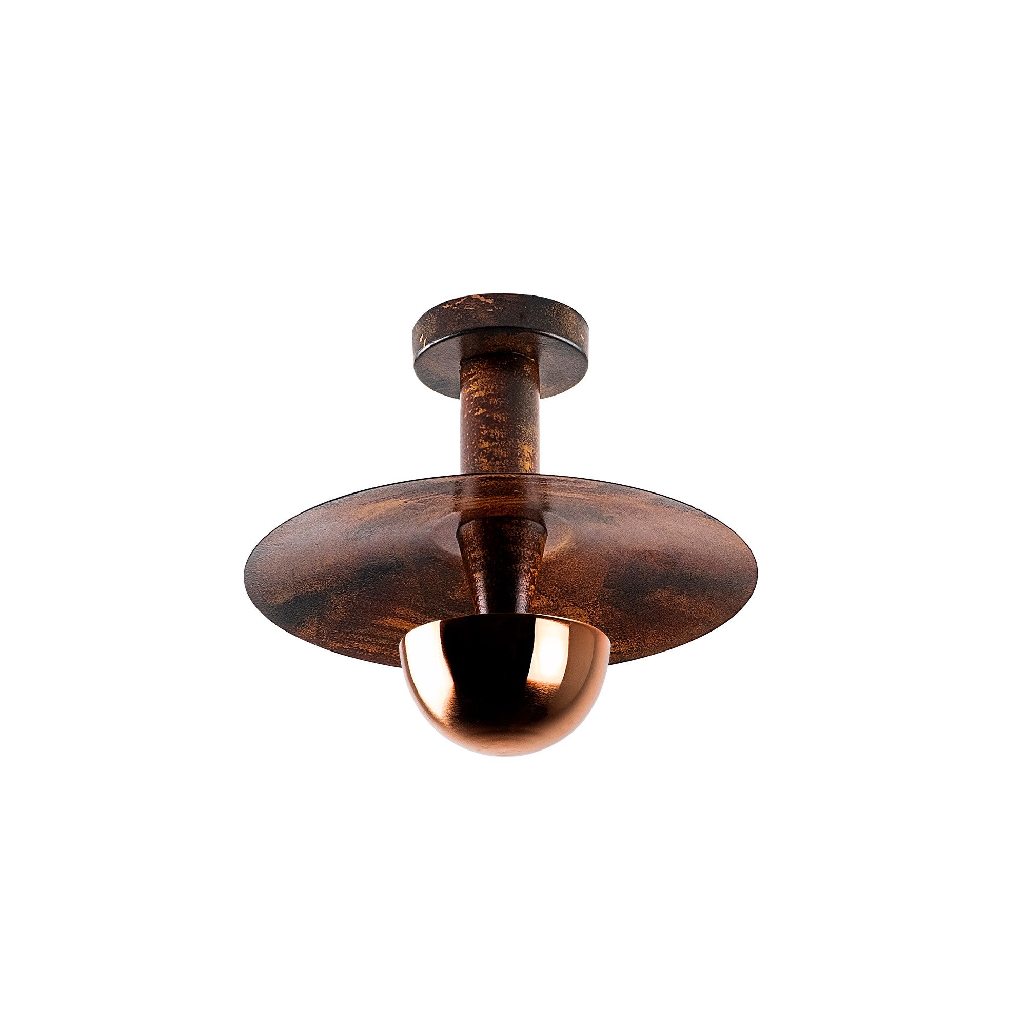 Candeeiro de Teto Elegante de Cobre, Corpo em Metal, 28 cm de Diâmetro x 26 cm de Altura | Soquete G9, Máx. 10 W | Iluminação Elegante para Casas e Escritórios Modernos