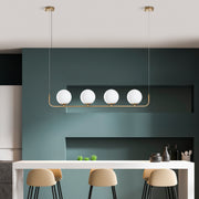 Candeeiro de Teto dourado elegante, altura ajustável de 20 a 110 cm, corpo de metal, 4 soquetes E14, diâmetro da tampa de 15 cm, perfeito para espaços de convivência modernos, classificação IP27.