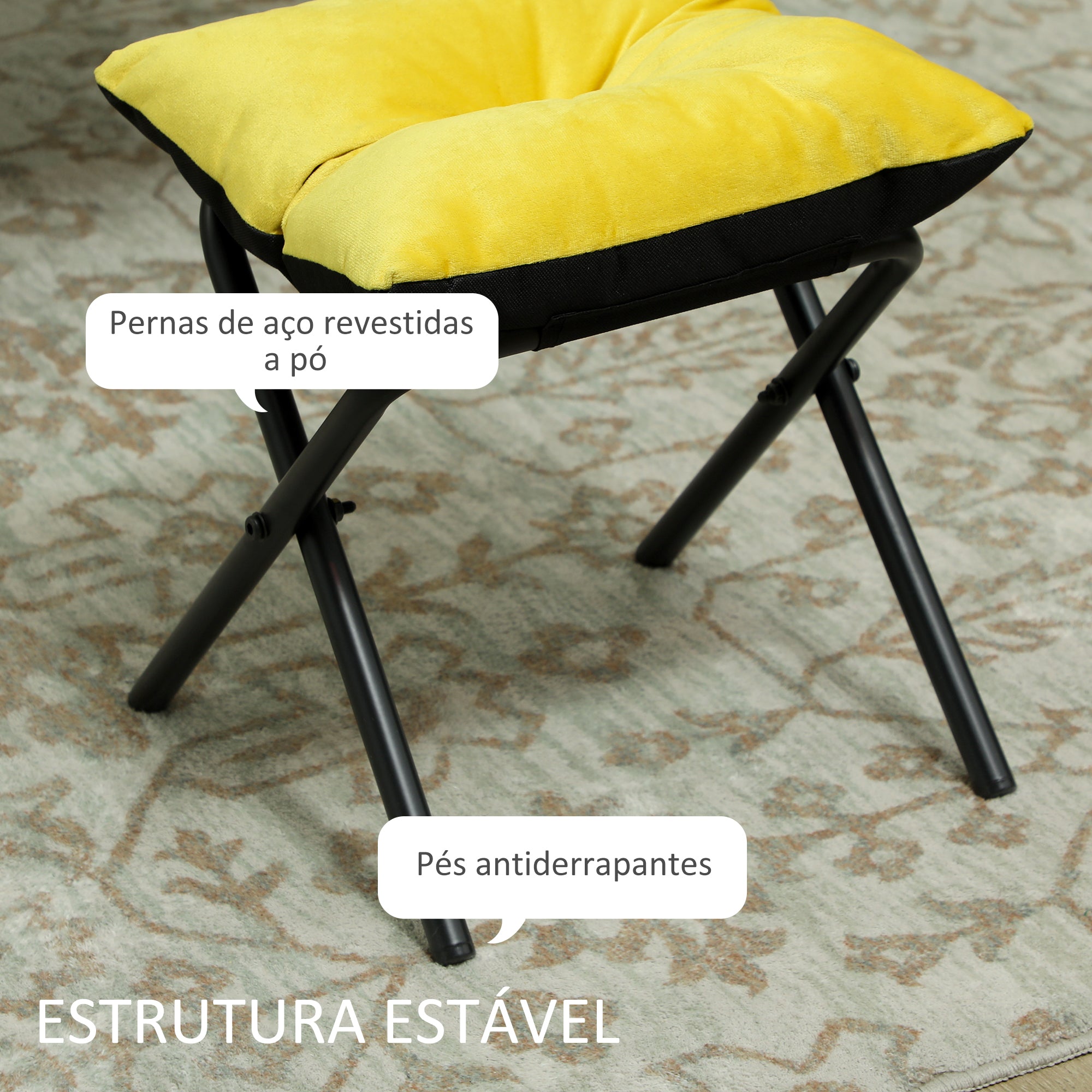 Poltrona Relax Sala de Estar 80x78x100 cm Amarelo
