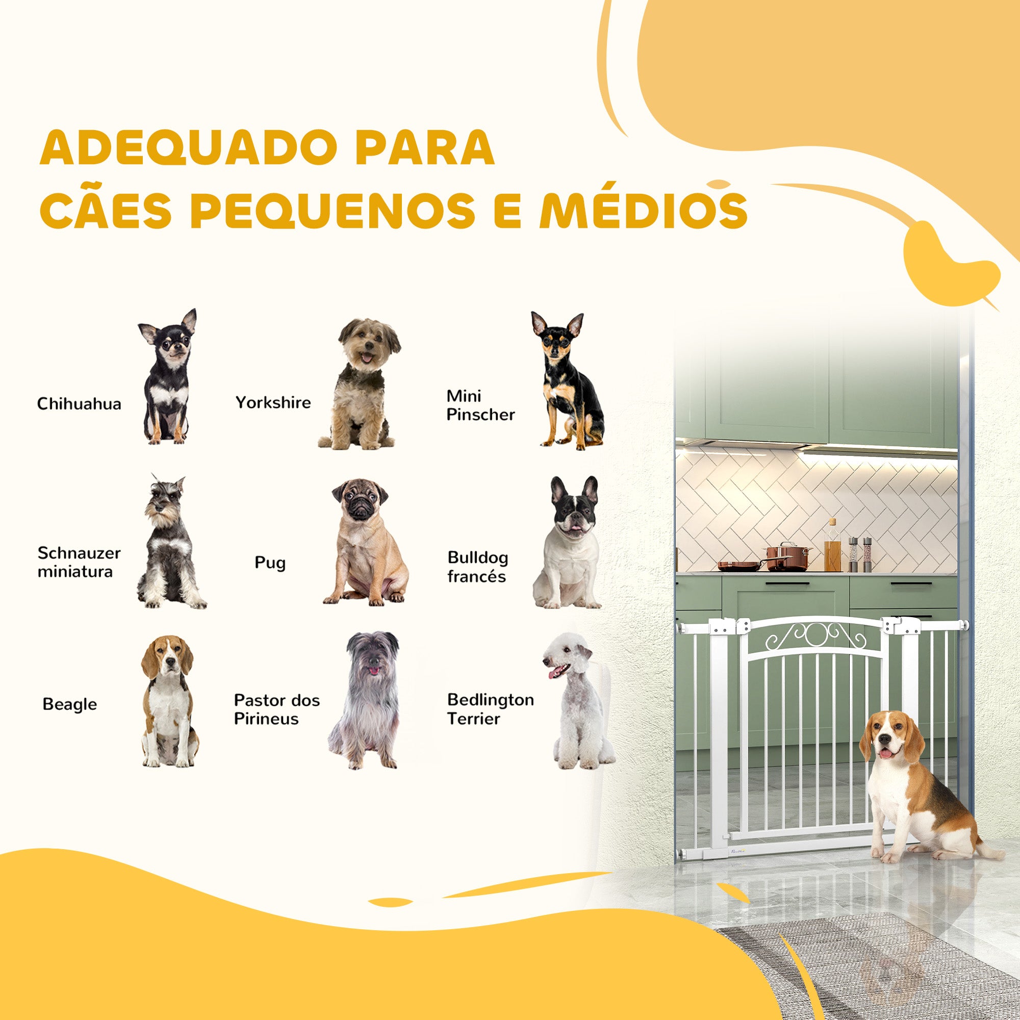 Barreira de Segurança Extensível – 76-102x77,5 cm – Branca – Aço