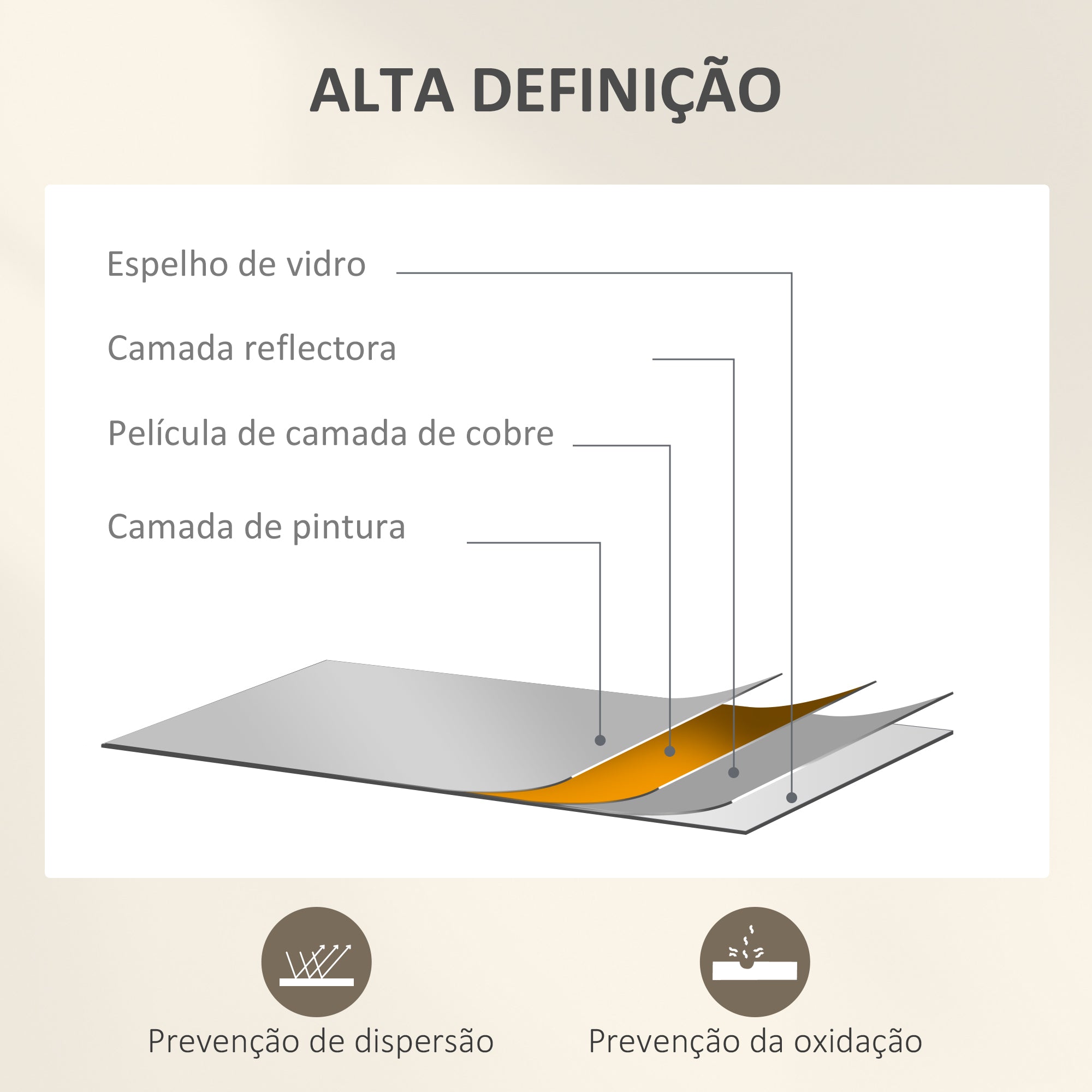 Espelho Decorativo de Parede – 30x120 cm – Cor Ouro – Metal