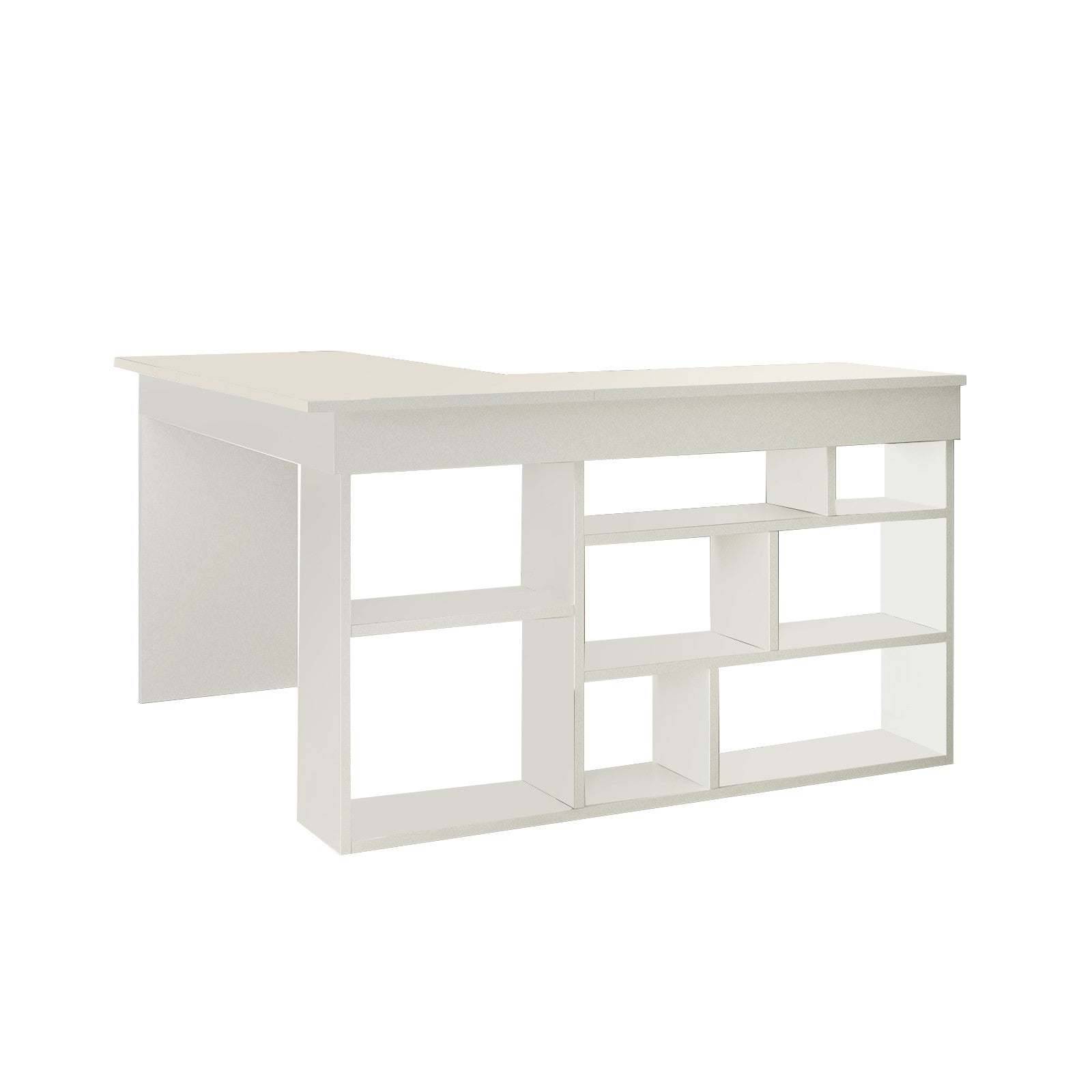 Secretária de Estudo/Escritório Moderna, Branca, 129 x 72 x 120 cm | Painel de Partículas 100% Revestido em Melamina, 18 mm de Espessura | Design Elegante para Escritórios e Espaços de Estudo