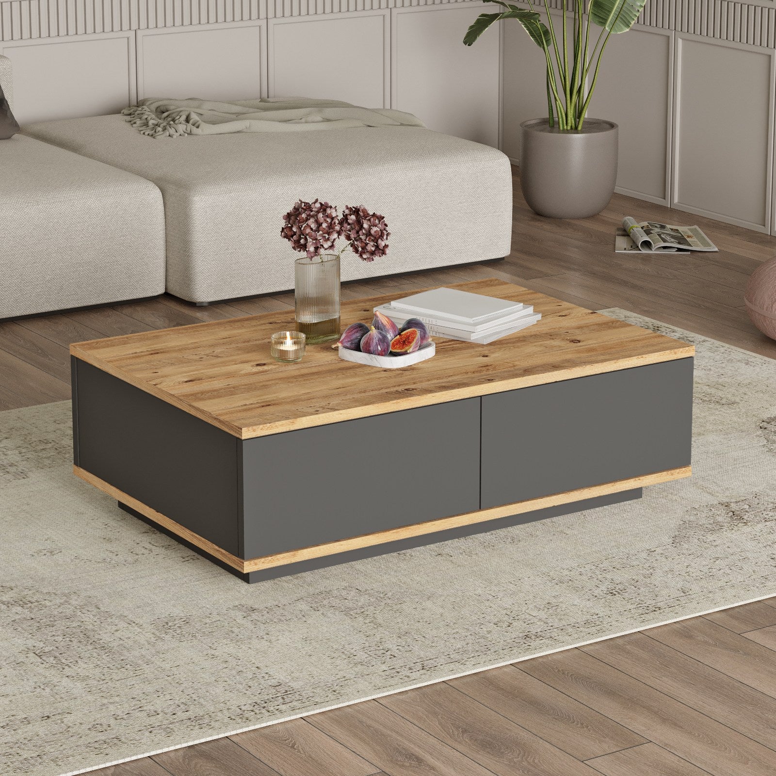 Mesa de Centro – 90cm x 28.6cm x 60cm – Antracite