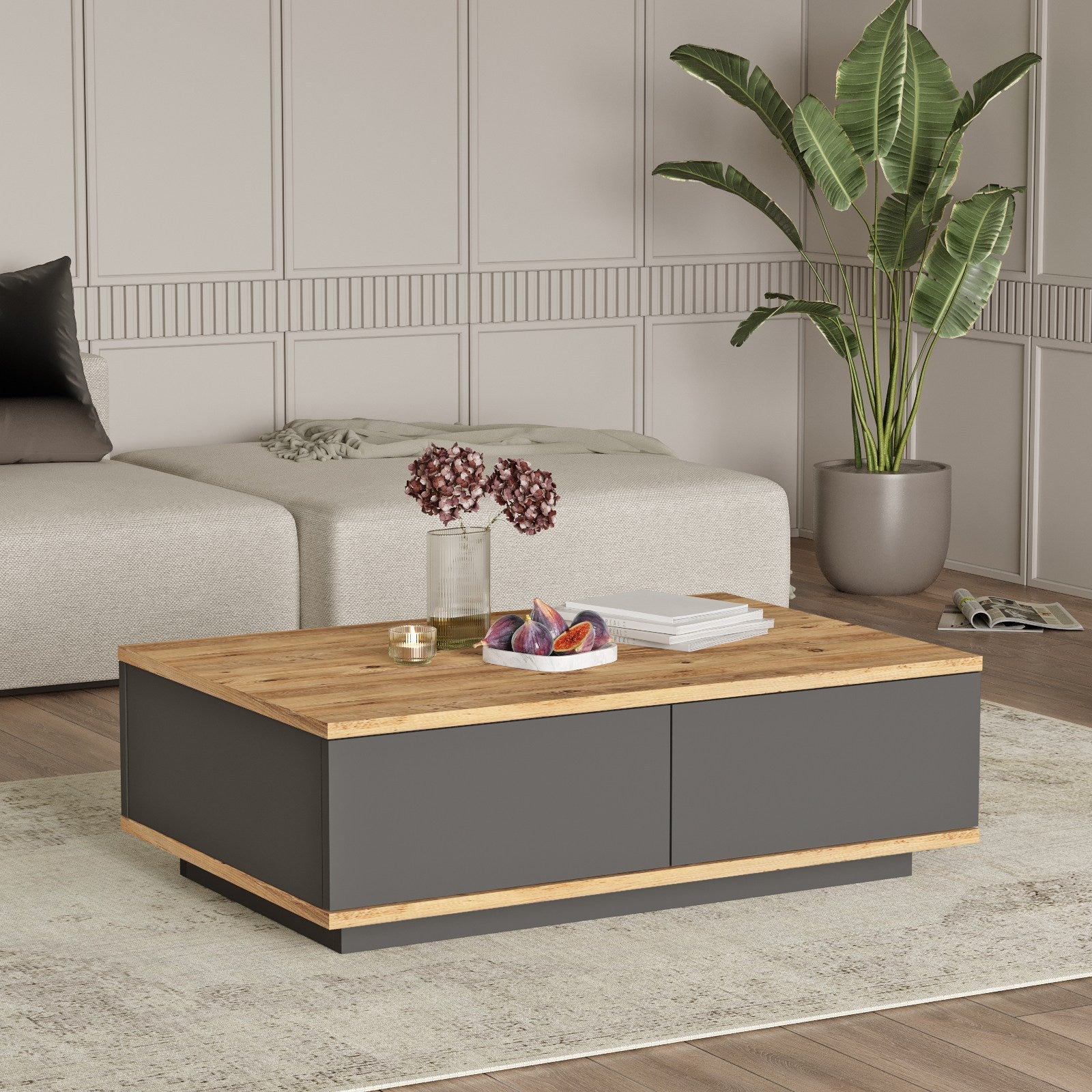 Mesa de Centro – 90cm x 28.6cm x 60cm – Antracite