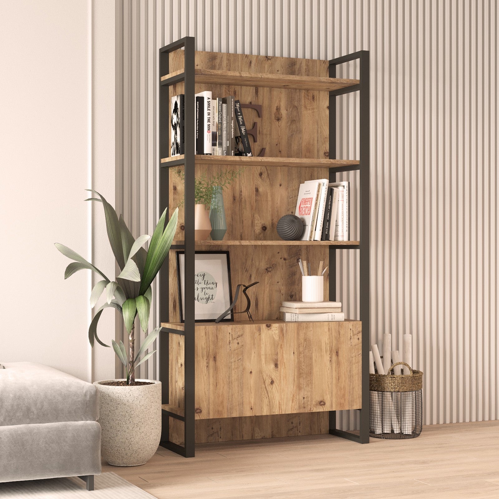 Estante de livros – 90 x 180 x 34 cm – Pinho Atlântico – Painel de Partículas