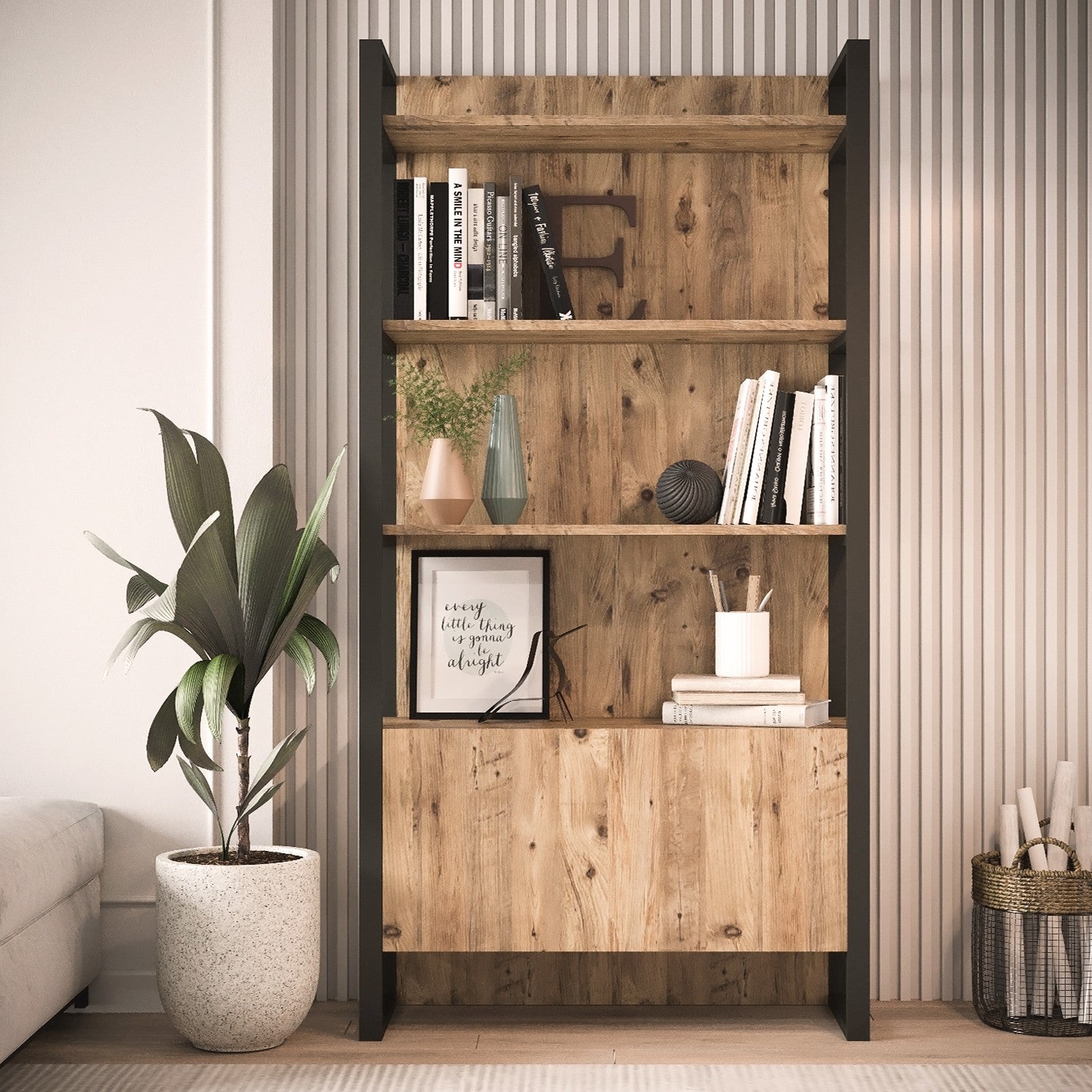 Estante de livros – 90 x 180 x 34 cm – Pinho Atlântico – Painel de Partículas