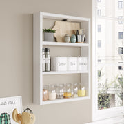Prateleira de parede moderna – 43,2 x 60 x 9 cm – Branca – Painel de partículas