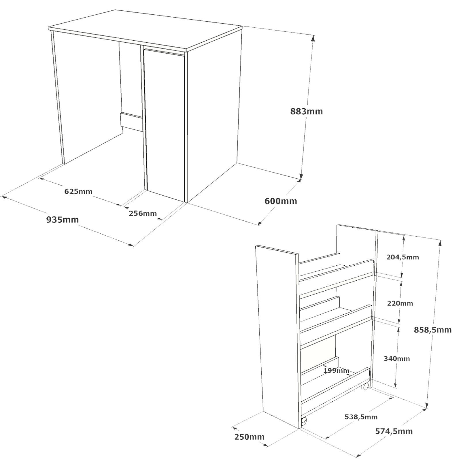 Armário de casa de banho – 93,5 x 88,3 x 60 cm – Branco – Painel de partículas revestido a melamina