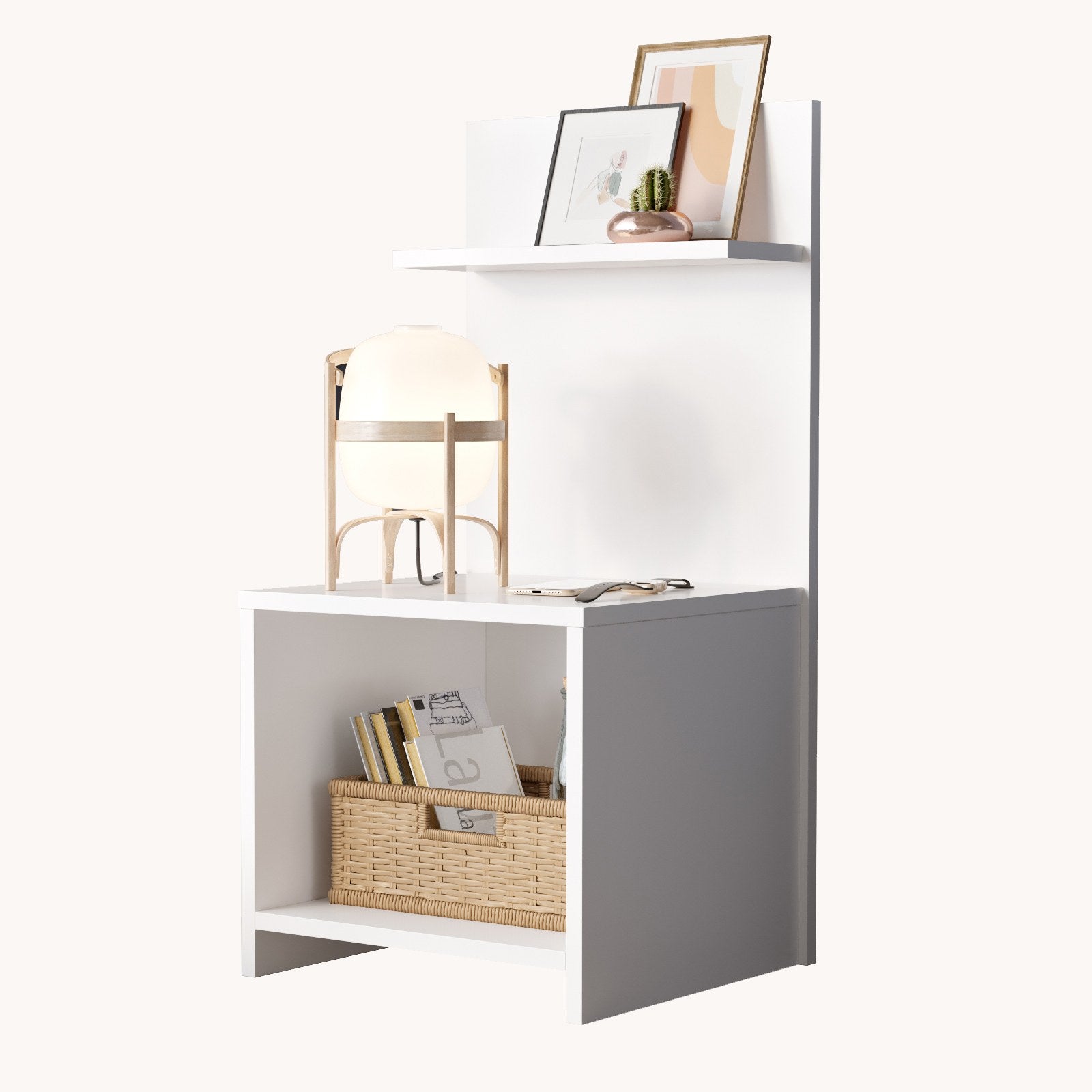 Mesa de Cabeceira Branca 90cm - Melamina Resistente com Design Moderno e Compacto