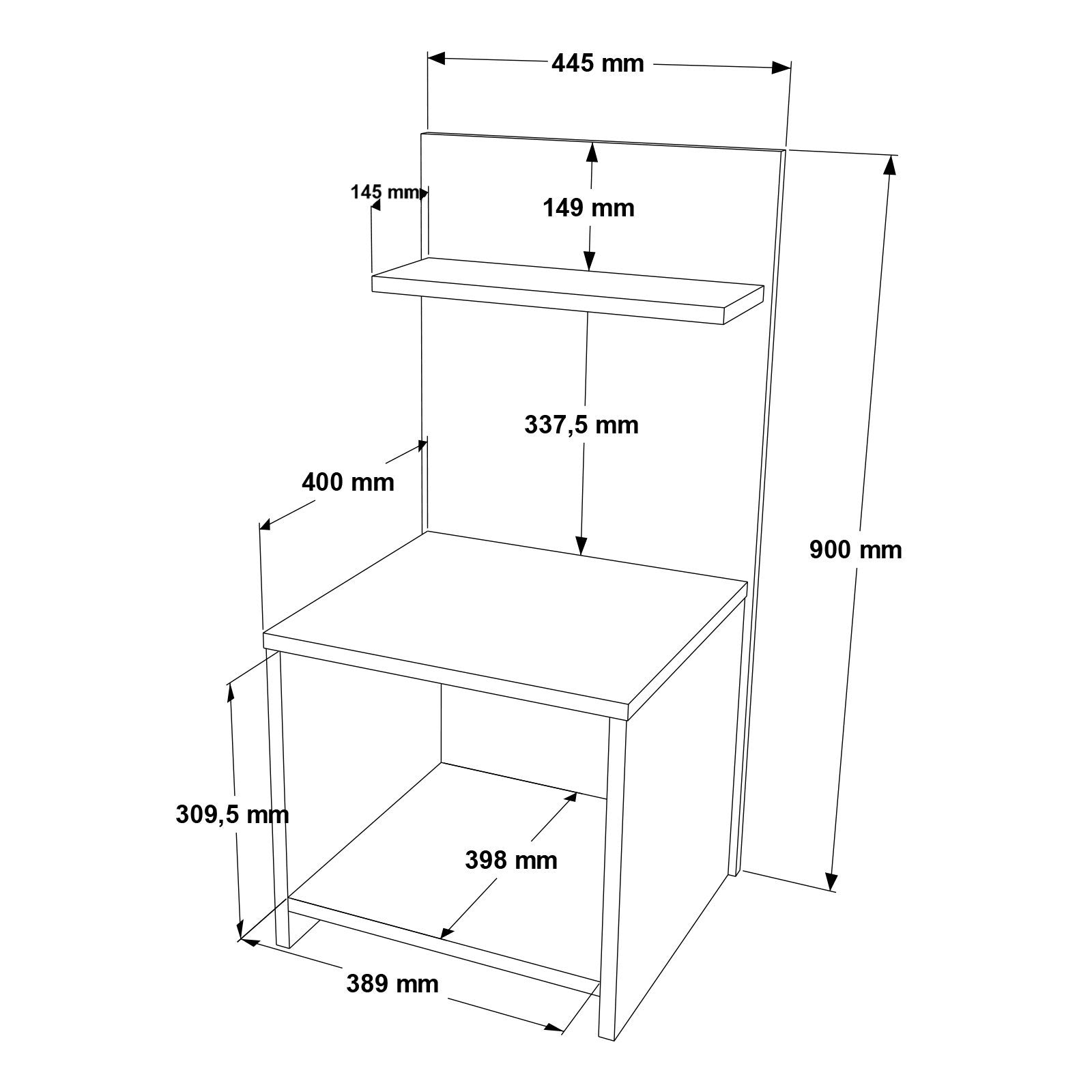 Mesa de Cabeceira Branca 90cm - Melamina Resistente com Design Moderno e Compacto