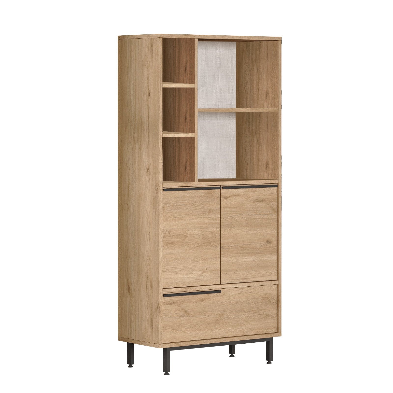 Armário de casa de banho – 74,8 x 161,6 x 35,5 cm – Nogal – Painel de partículas revestido a melamina