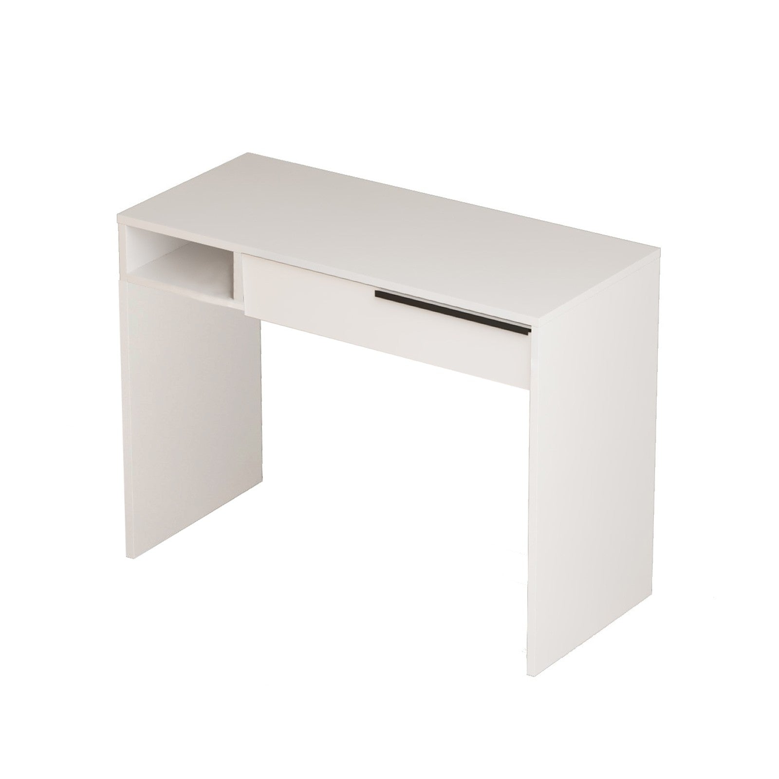 Toucador elegante branca com espelho, 100 cm x 75 cm x 44,5 cm | Painel de partículas 100% revestido em melamina, 18 mm de espessura | Elegante e funcional para espaços modernos