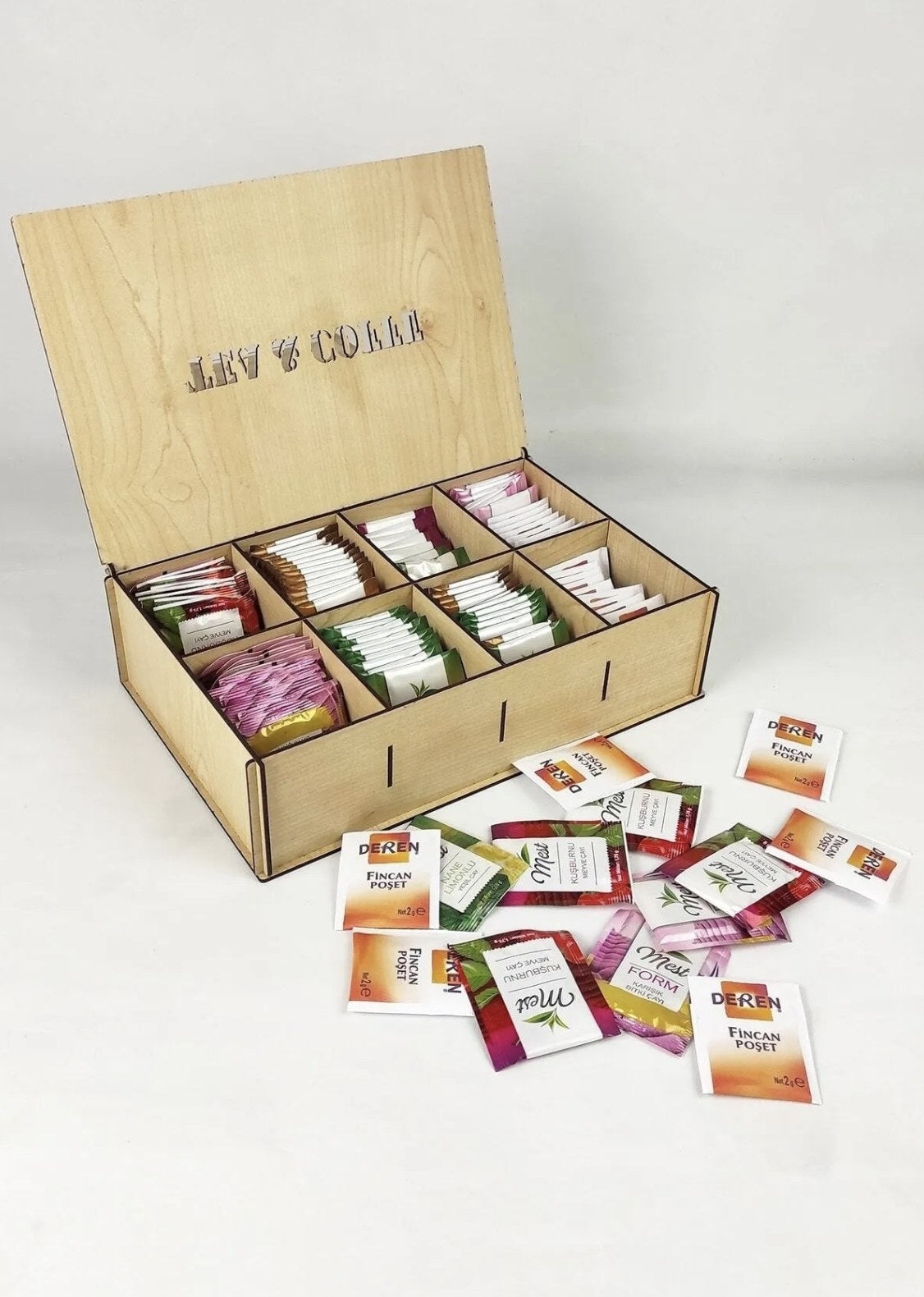 Organizador de cozinha – 32 x 22 x 8 cm – Cor de madeira natural – Madeira