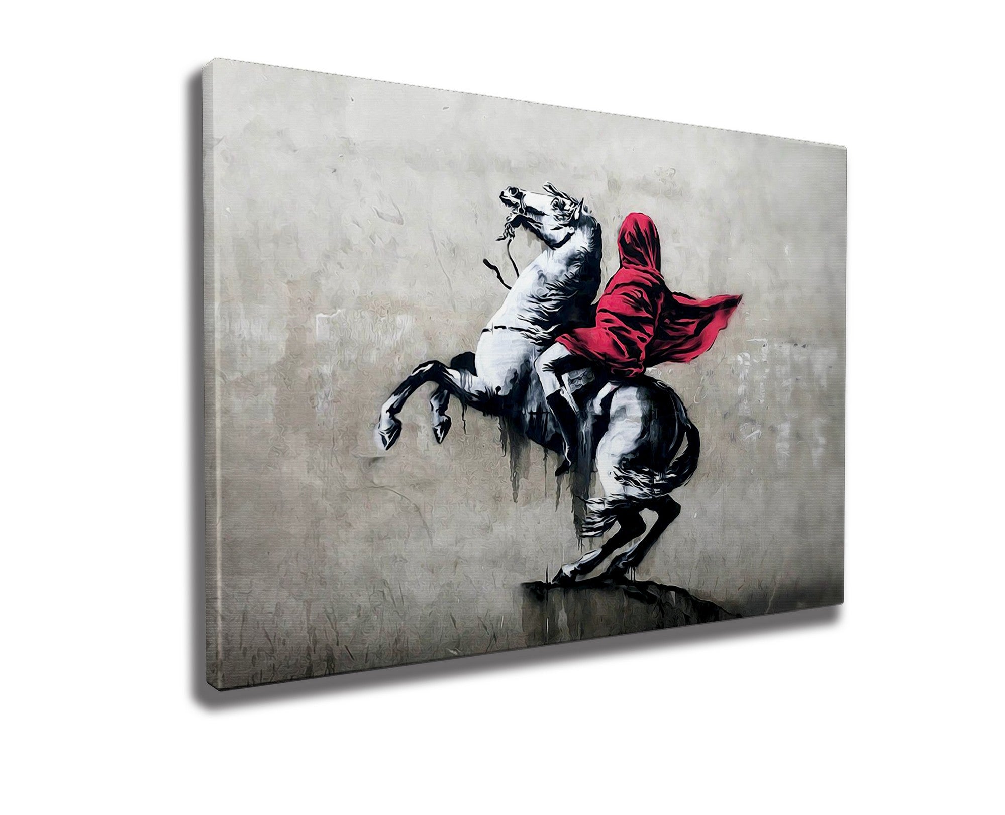 Impressionante tela decorativa de Banksy, 50 x 70 cm, 50% algodão/50% poliéster, emoldurada em madeira de 2 x 3 cm | Perfeito para amantes da arte moderna