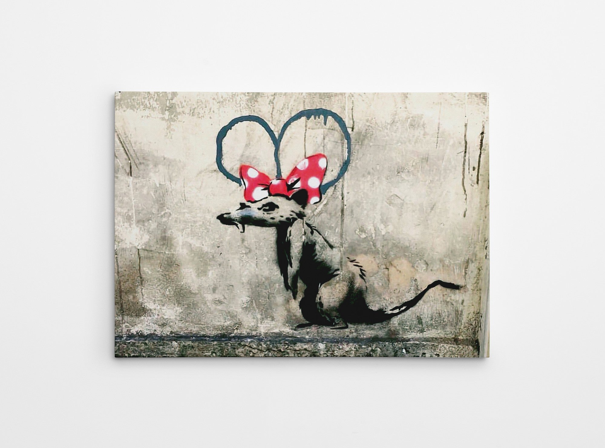 Impressionante tela decorativa de Banksy, 50 x 70 cm, 50% algodão/50% poliéster, emoldurada em madeira de 2 x 3 cm | Perfeito para amantes da arte moderna